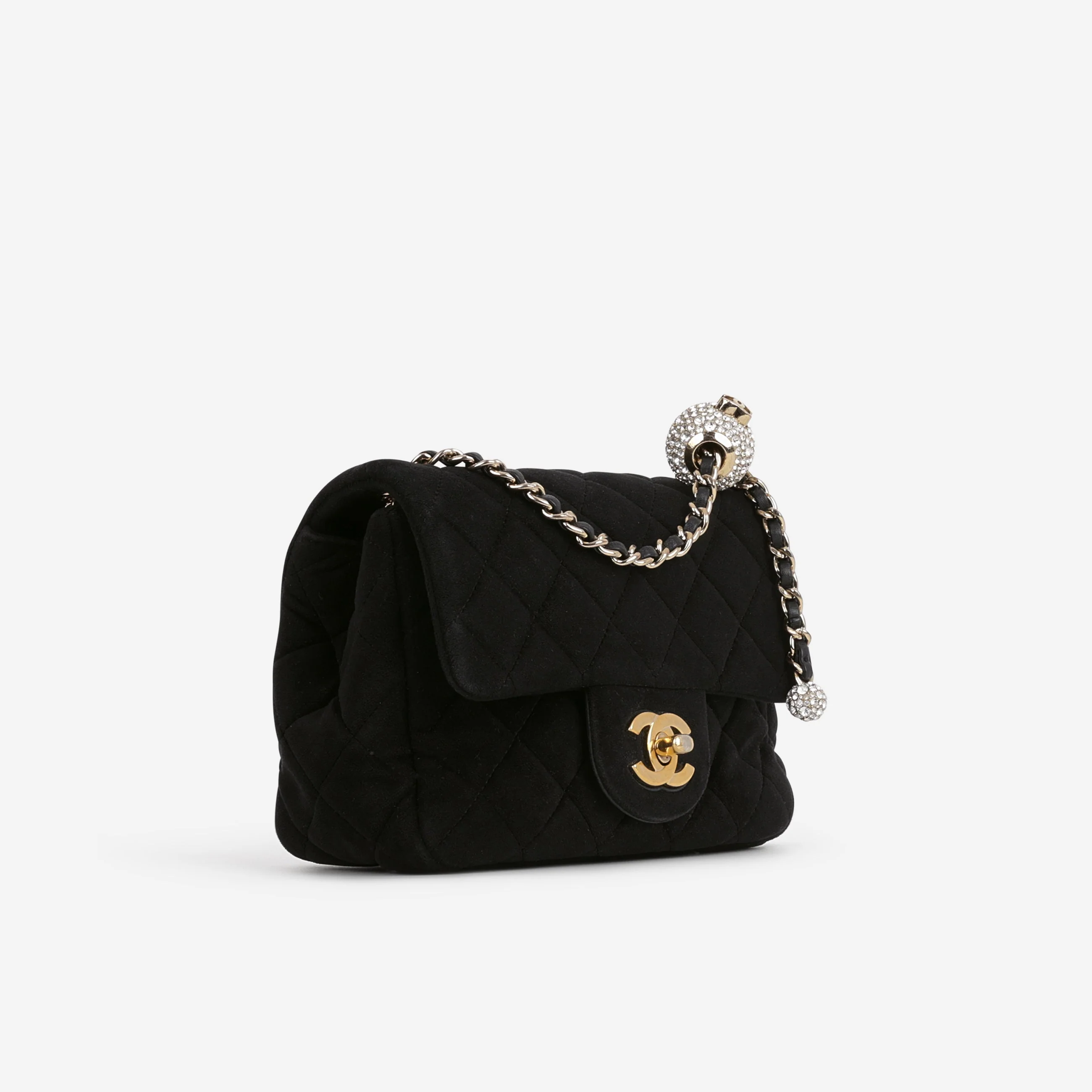 Chanel Mini Flap Square Pearl Crush - Black Velvet | Gold Hardware - Image 2