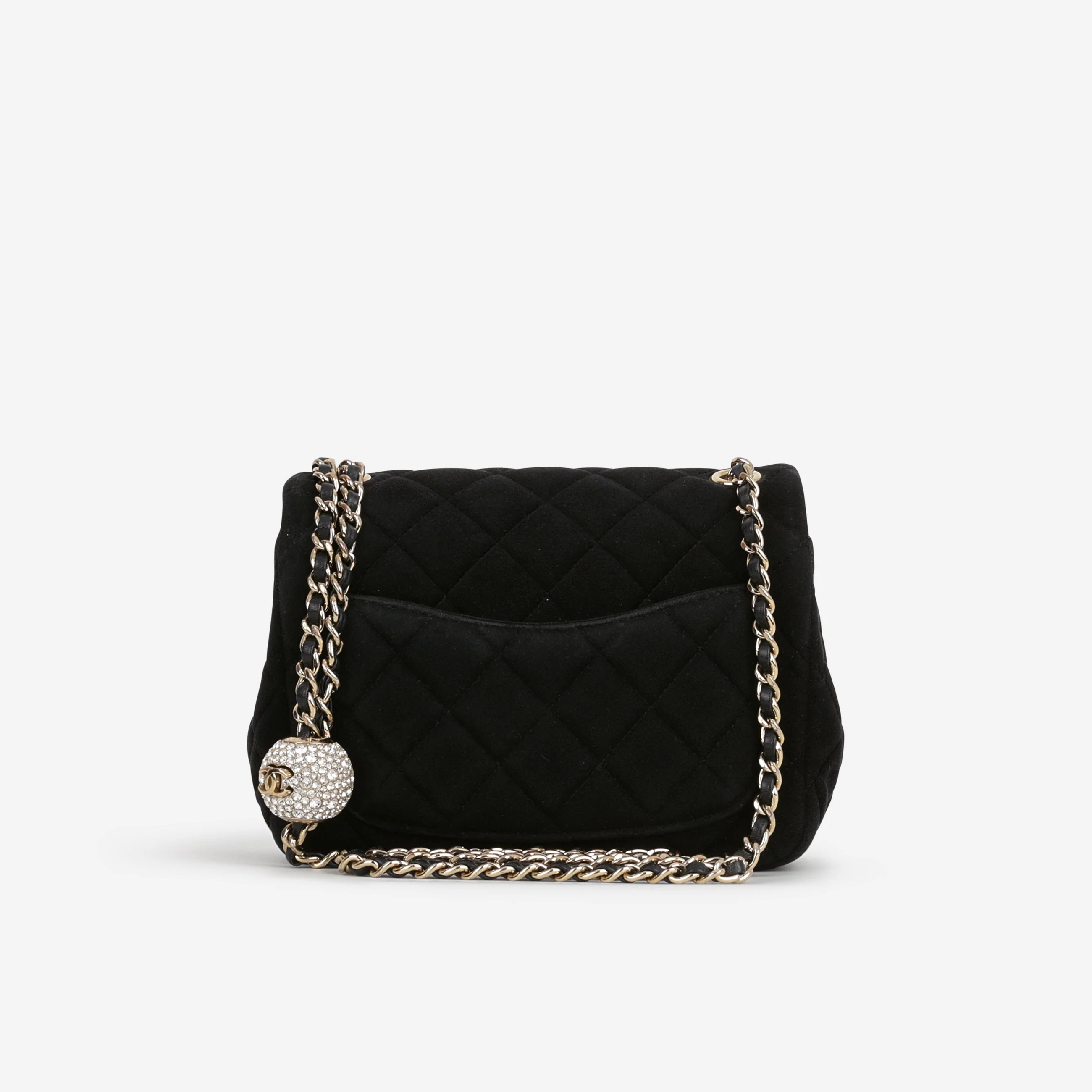 Chanel Mini Flap Square Pearl Crush - Black Velvet | Gold Hardware - Image 3