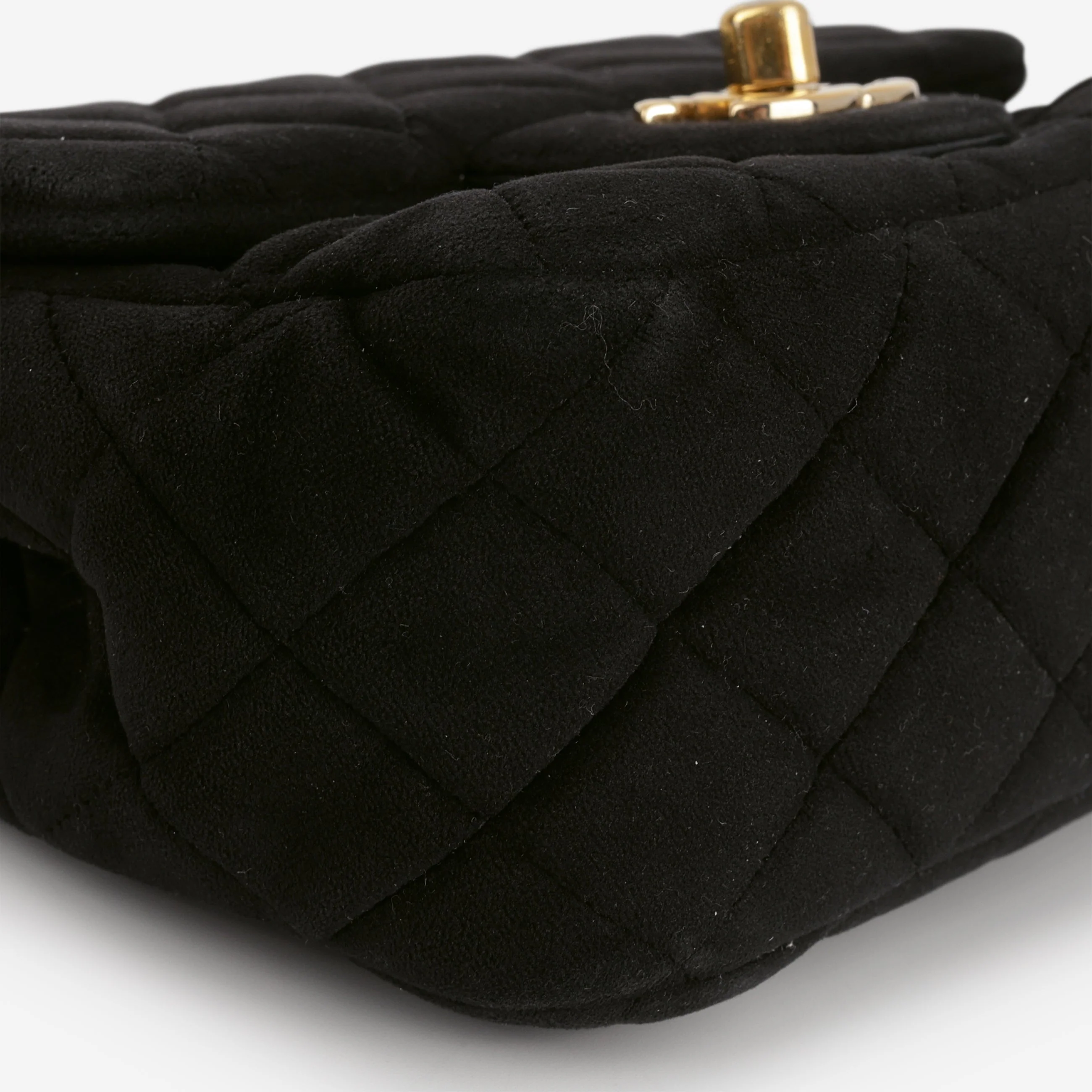 Chanel Mini Flap Square Pearl Crush - Black Velvet | Gold Hardware - Image 6