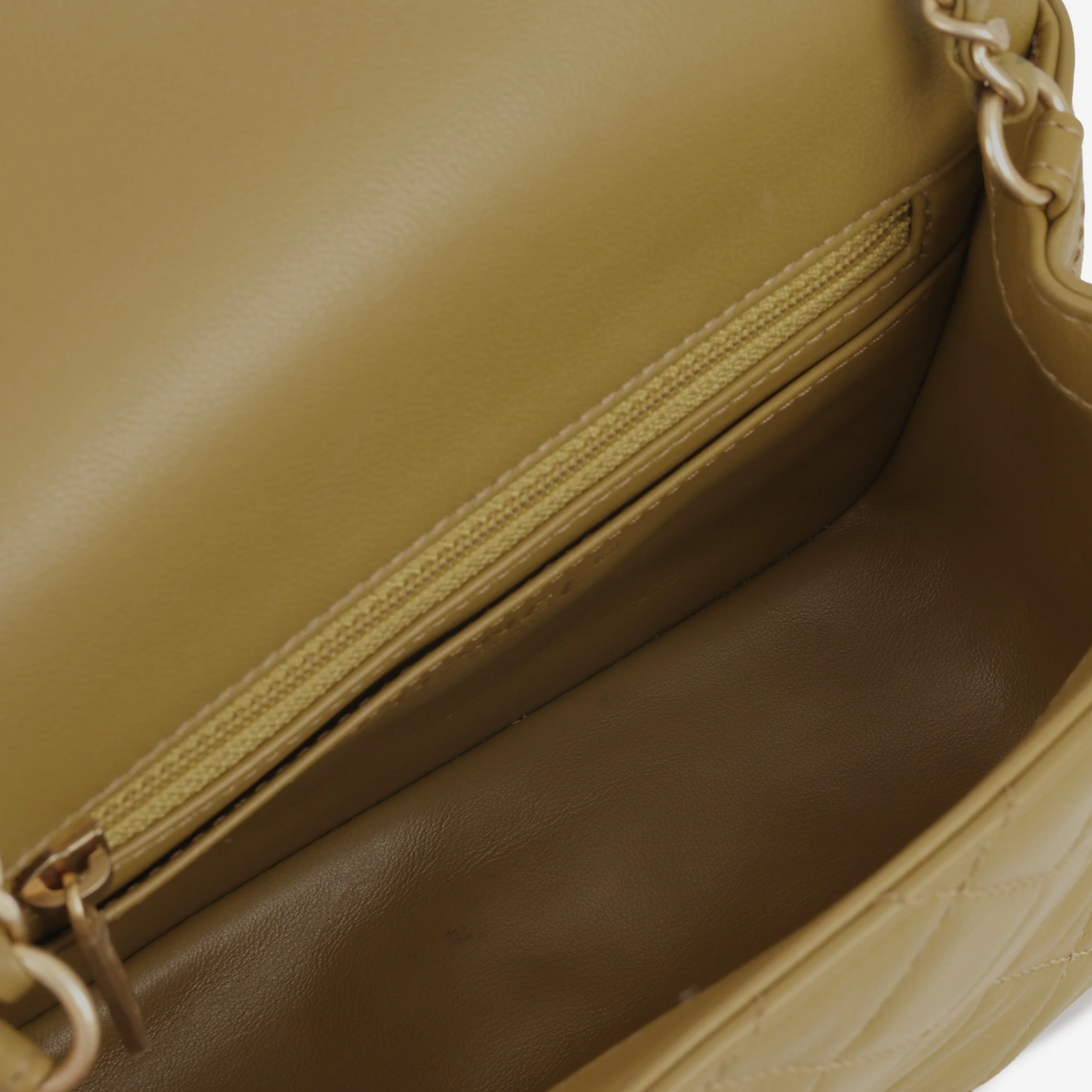 Chanel Mini Flap Square Pearl Crush - Olive Green Lambskin | Gold Hardware - Image 5