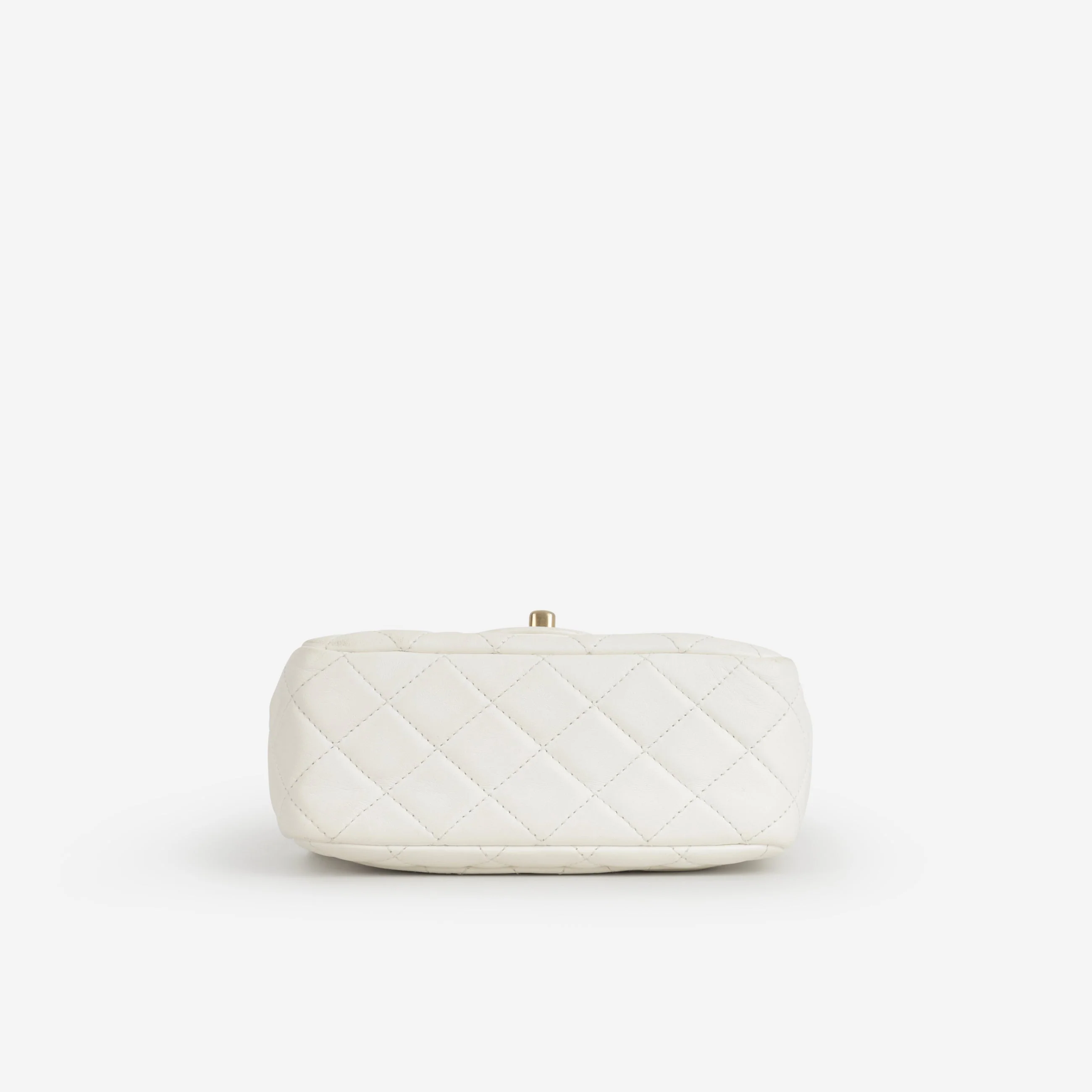 Chanel Mini Flap Square Pearl Crush - White Lambskin | Gold Hardware - Image 4