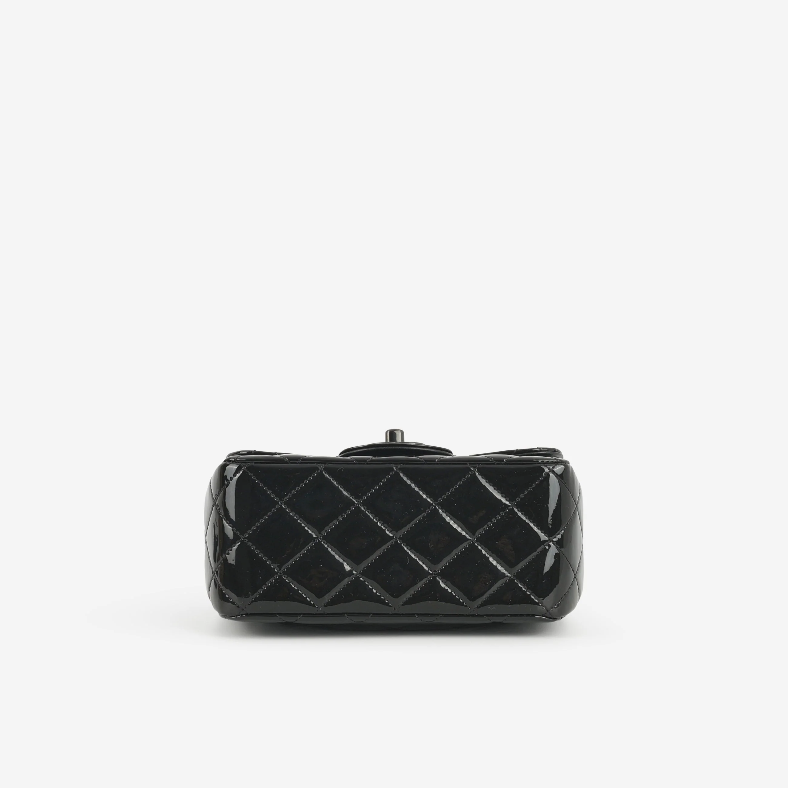 Chanel Mini Flap Square - So Black Patent | Black Hardware - Image 4
