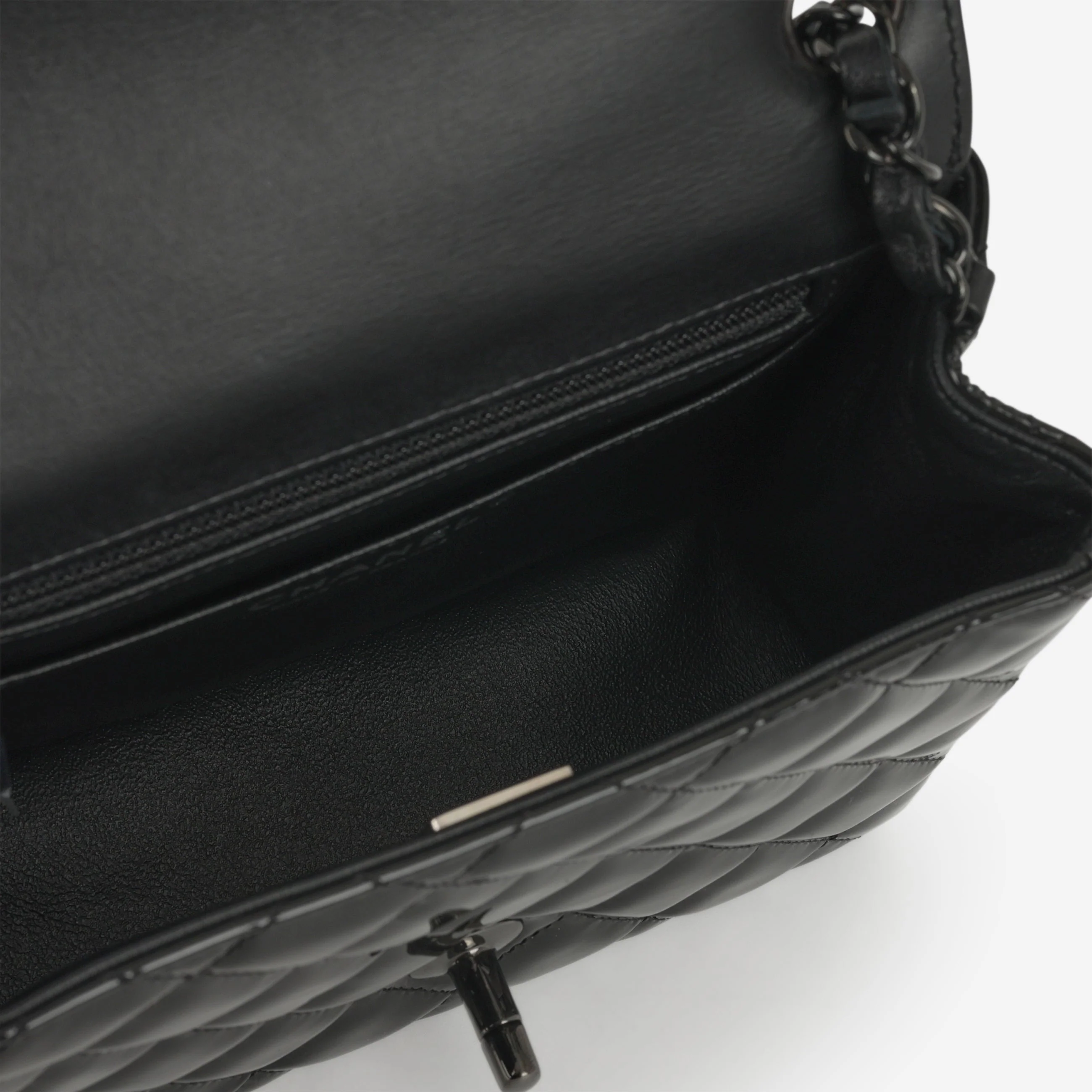 Chanel Mini Flap Square - So Black Patent | Black Hardware - Image 6