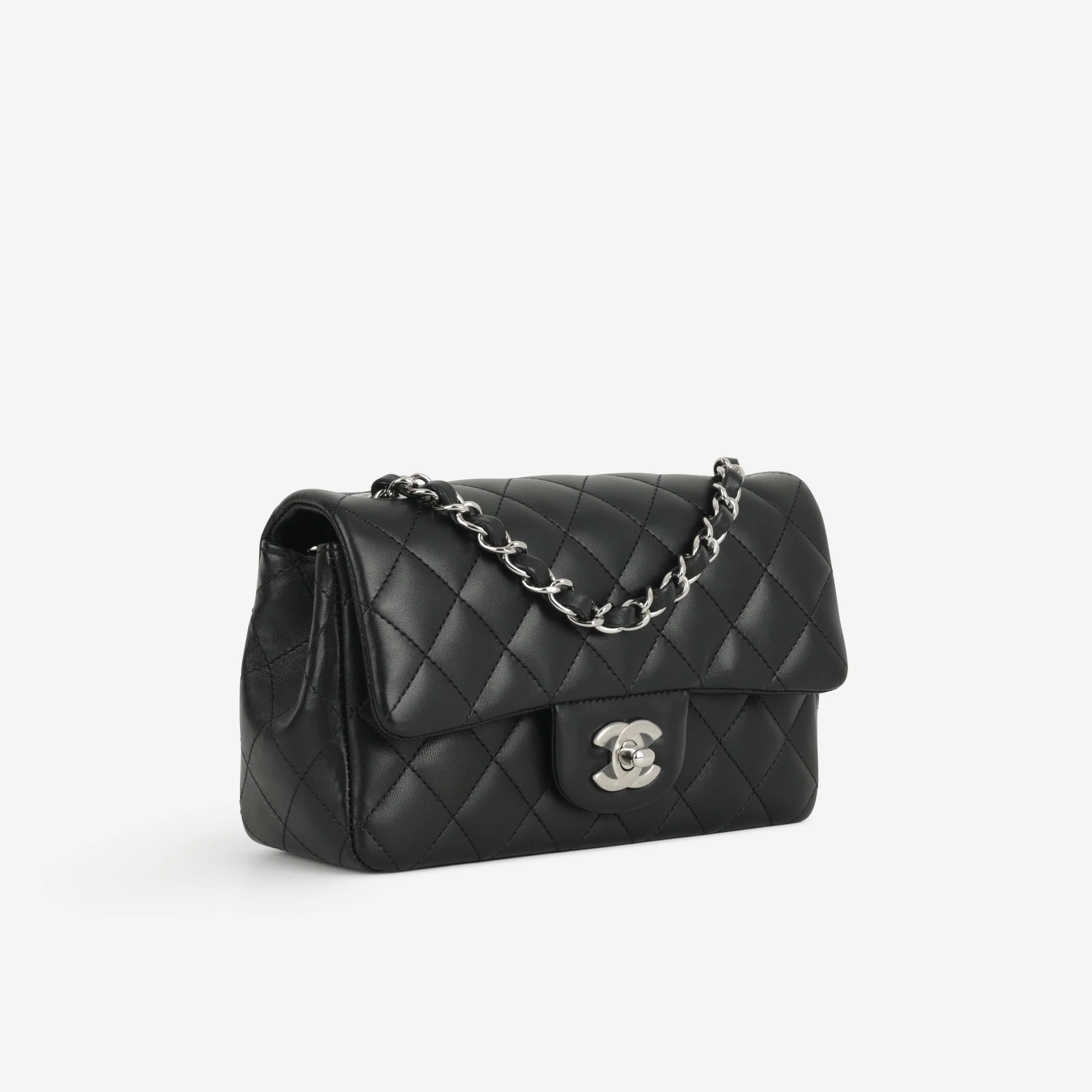 Chanel Mini Rectangular - Black Lambskin | Silver Hardware - Image 2