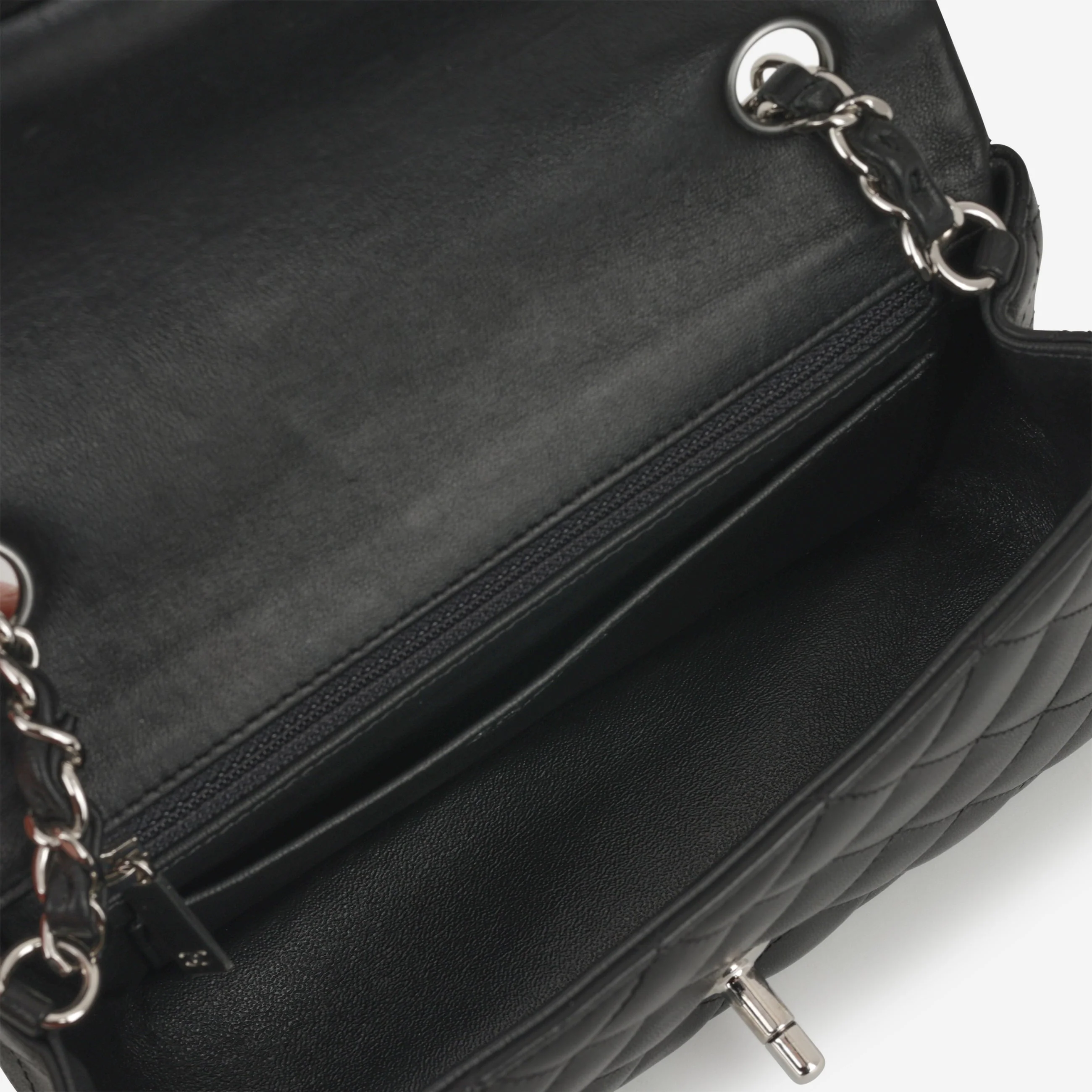 Chanel Mini Rectangular - Black Lambskin | Silver Hardware - Image 5