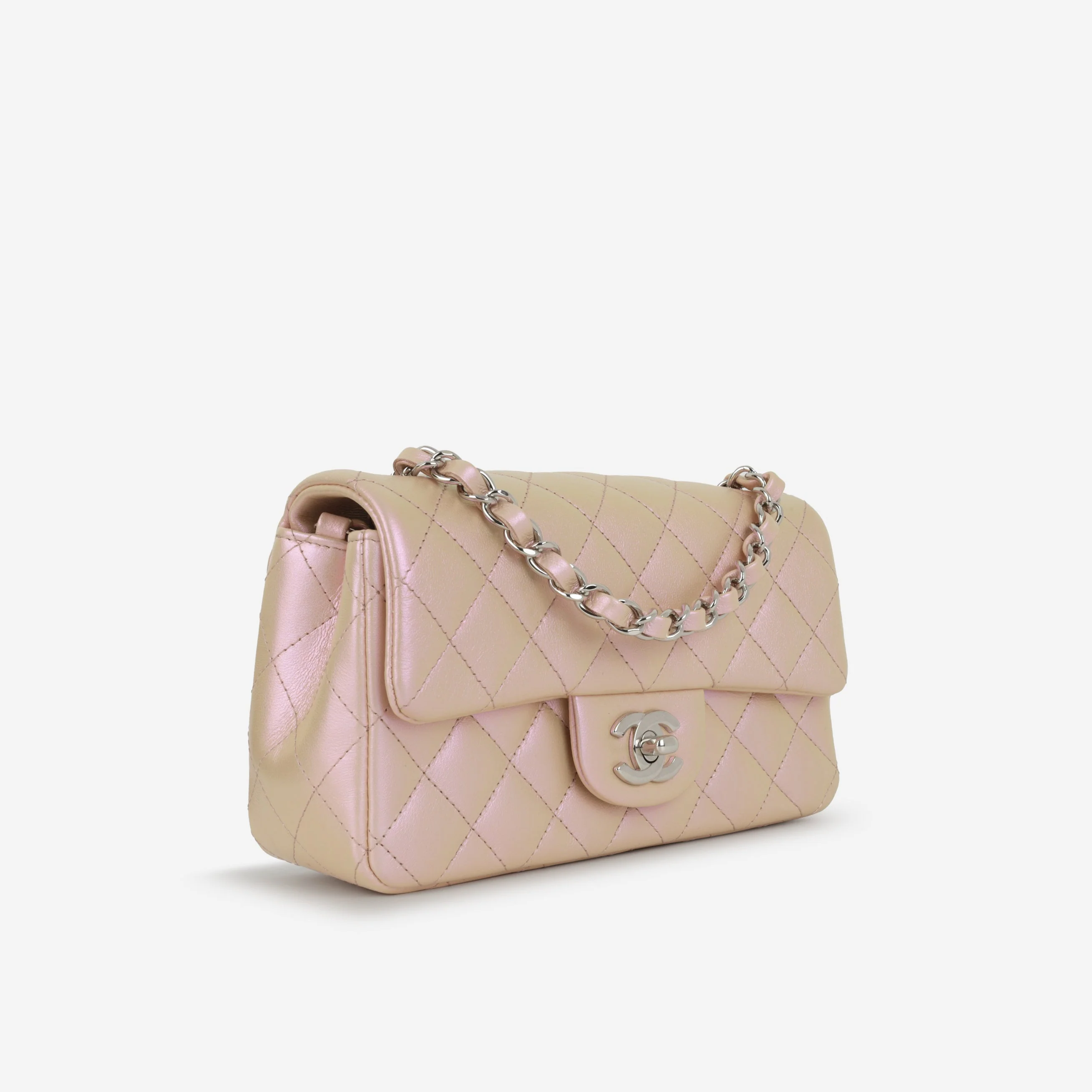 Chanel Mini Rectangular - Iridescent Pink Calfskin | Silver Hardware - Image 2