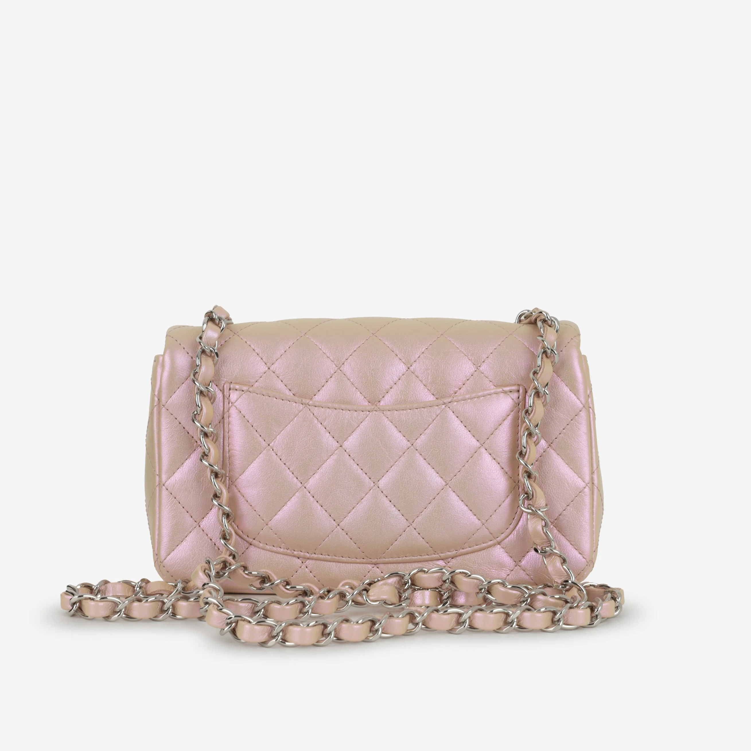 Chanel Mini Rectangular - Iridescent Pink Calfskin | Silver Hardware - Image 3