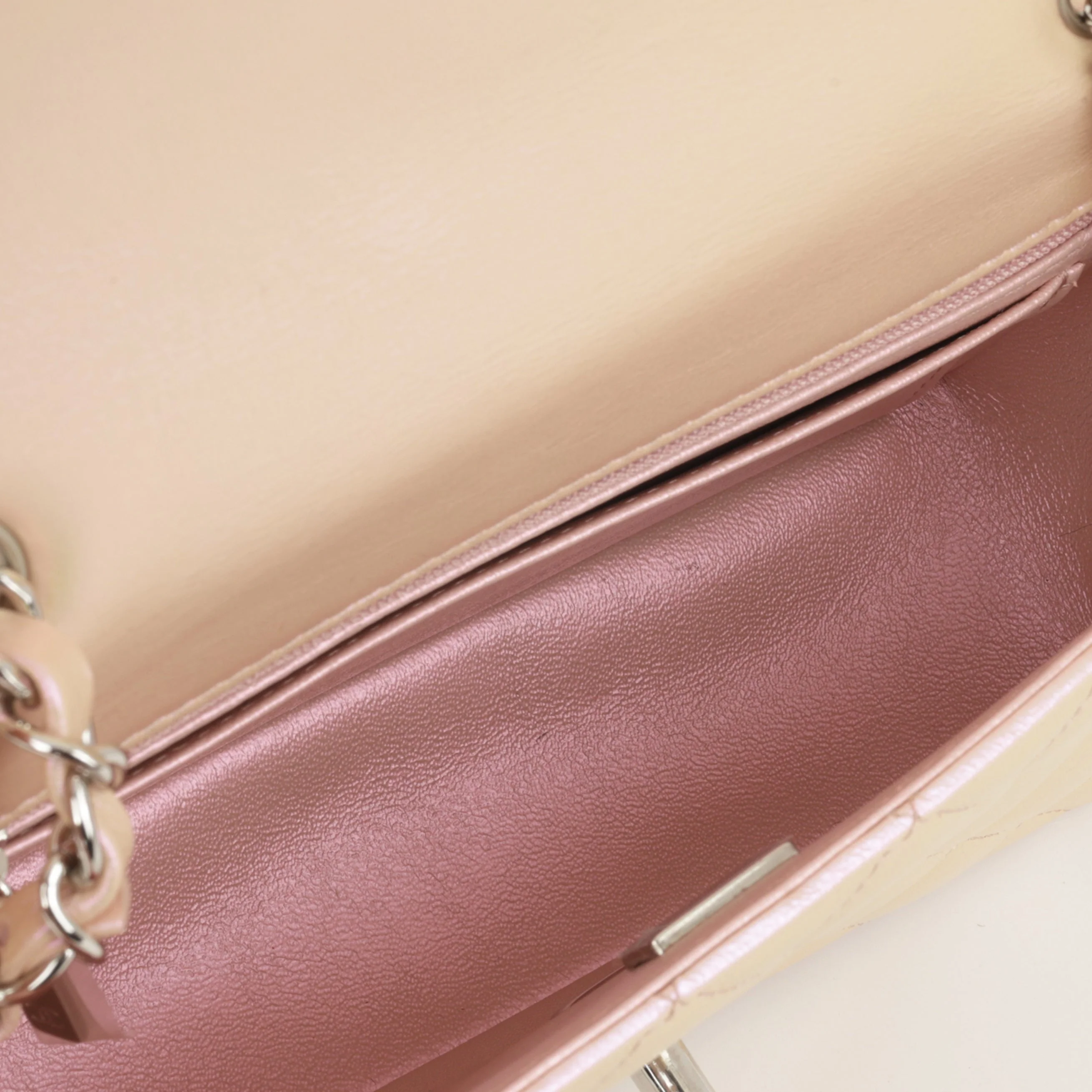 Chanel Mini Rectangular - Iridescent Pink Calfskin | Silver Hardware - Image 6