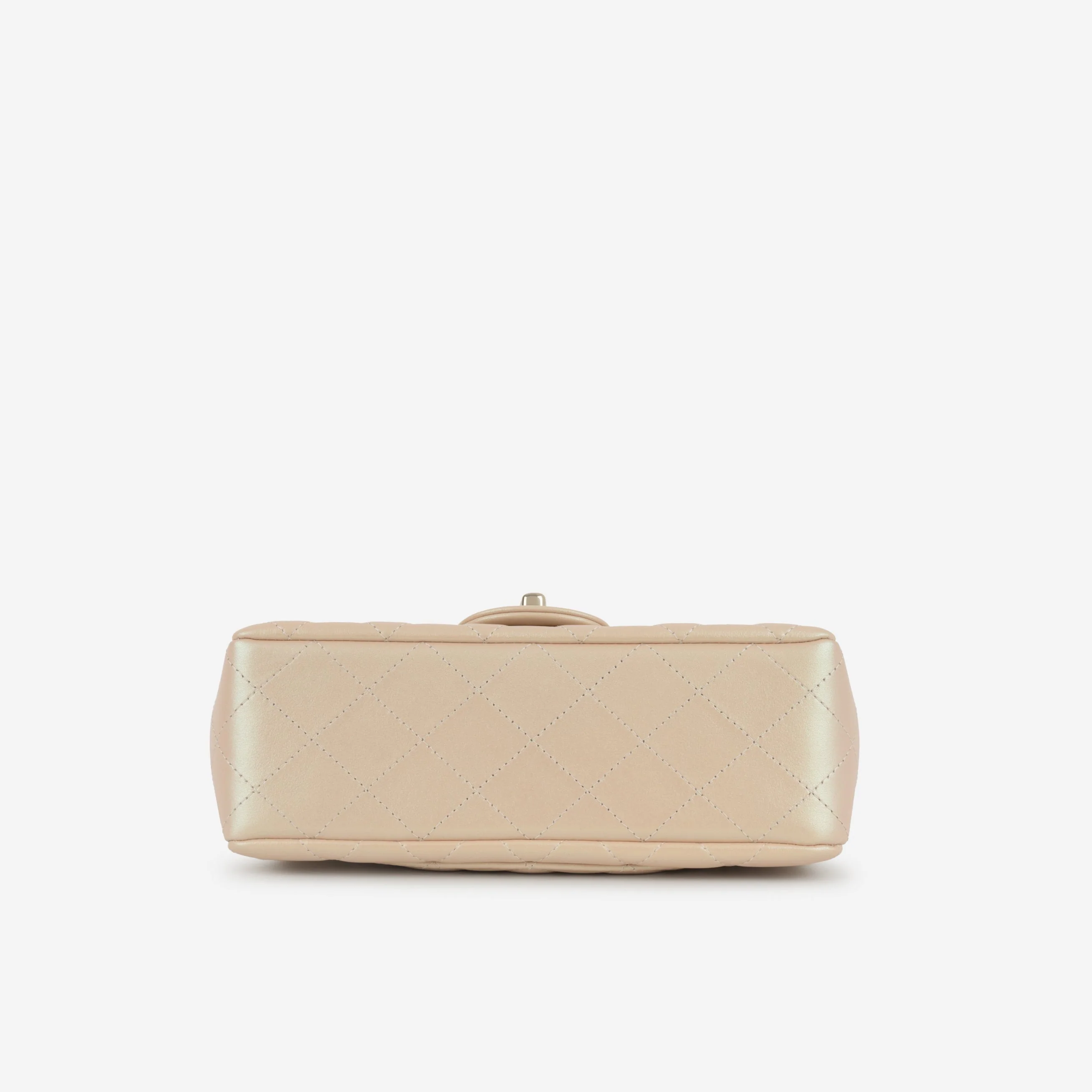 Chanel Mini Rectangular - Pearlescent Beige Lambskin | Champagne Gold Hardware - Image 4