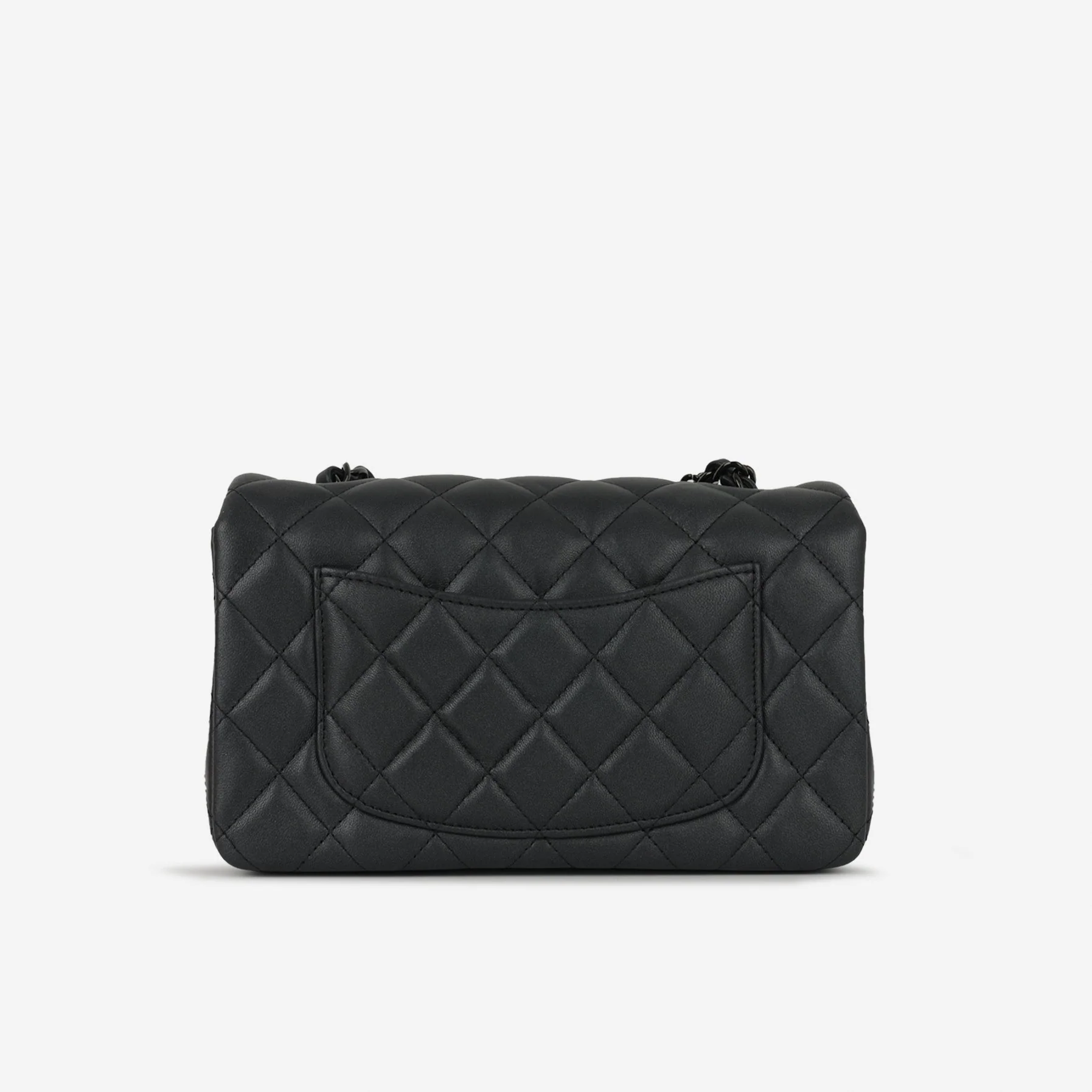 Chanel Mini Rectangular - So Black Iridescent Lambskin - Image 3