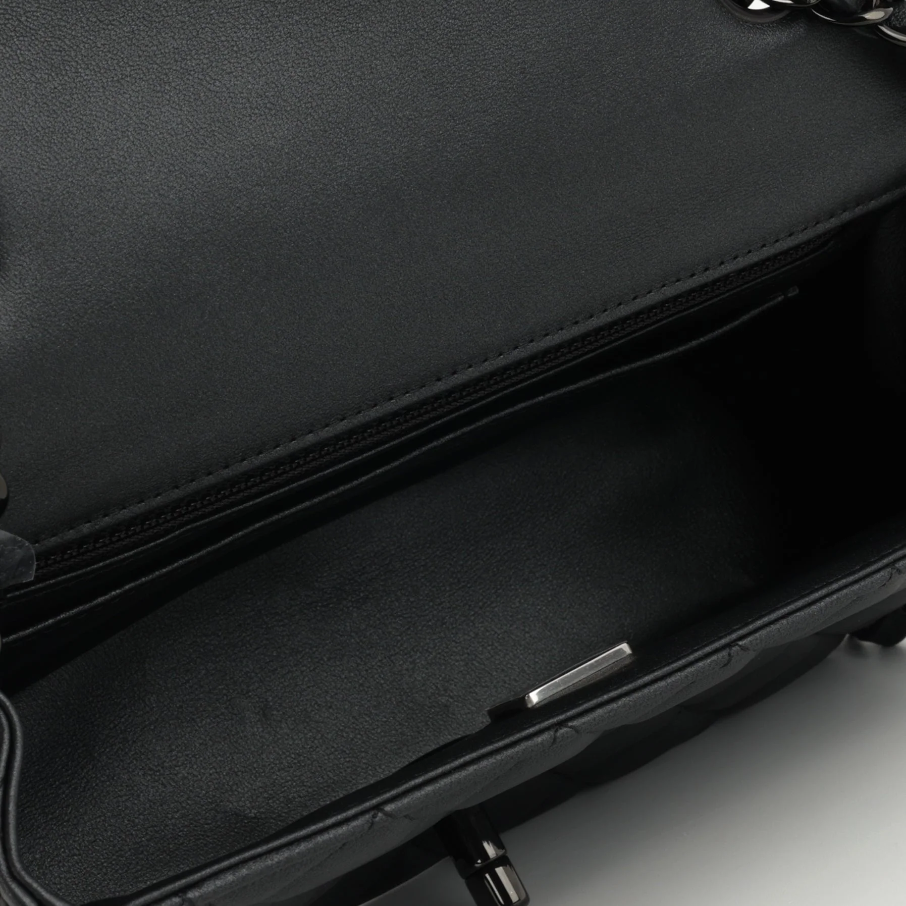 Chanel Mini Rectangular - So Black Iridescent Lambskin - Image 5