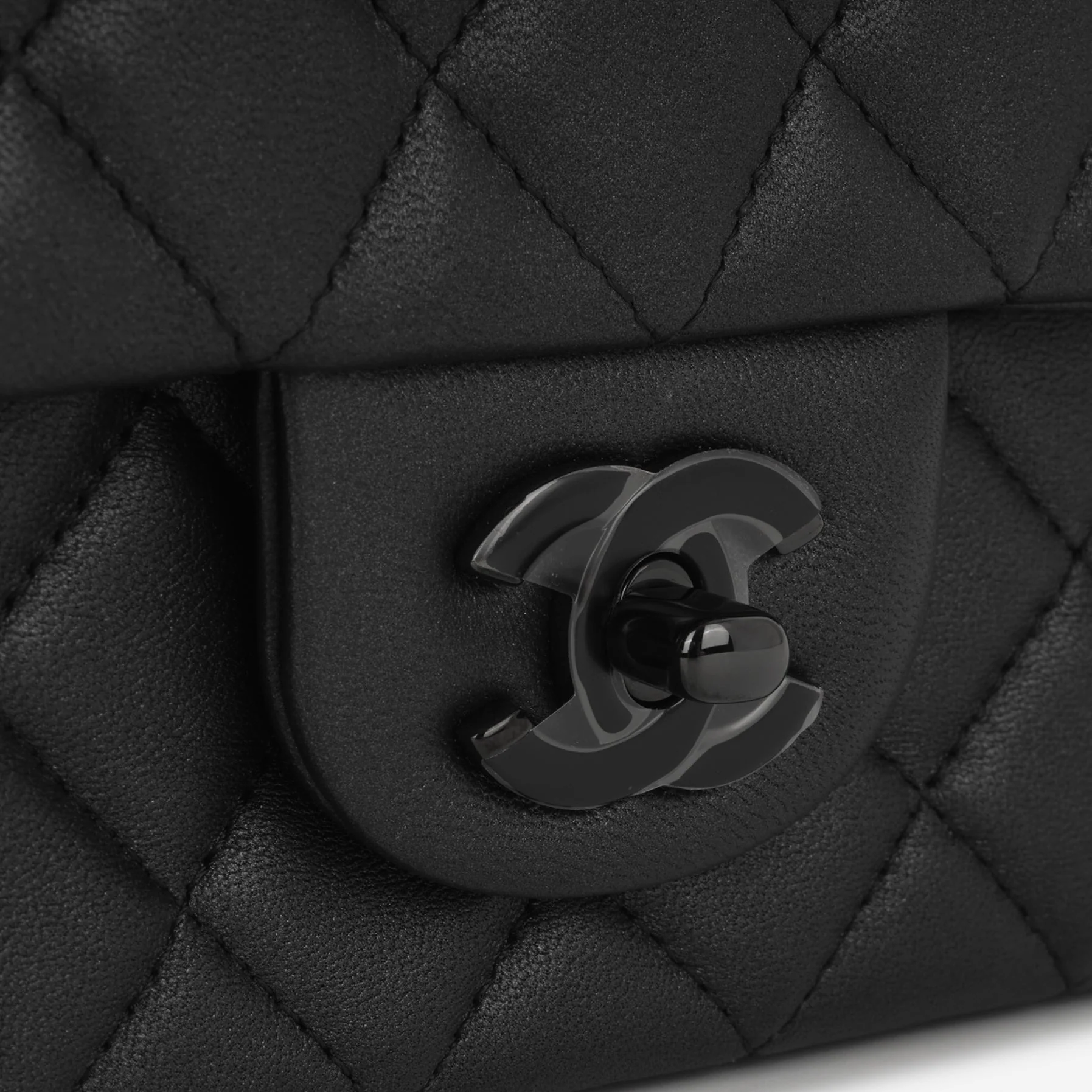 Chanel Mini Rectangular - So Black Iridescent Lambskin - Image 8