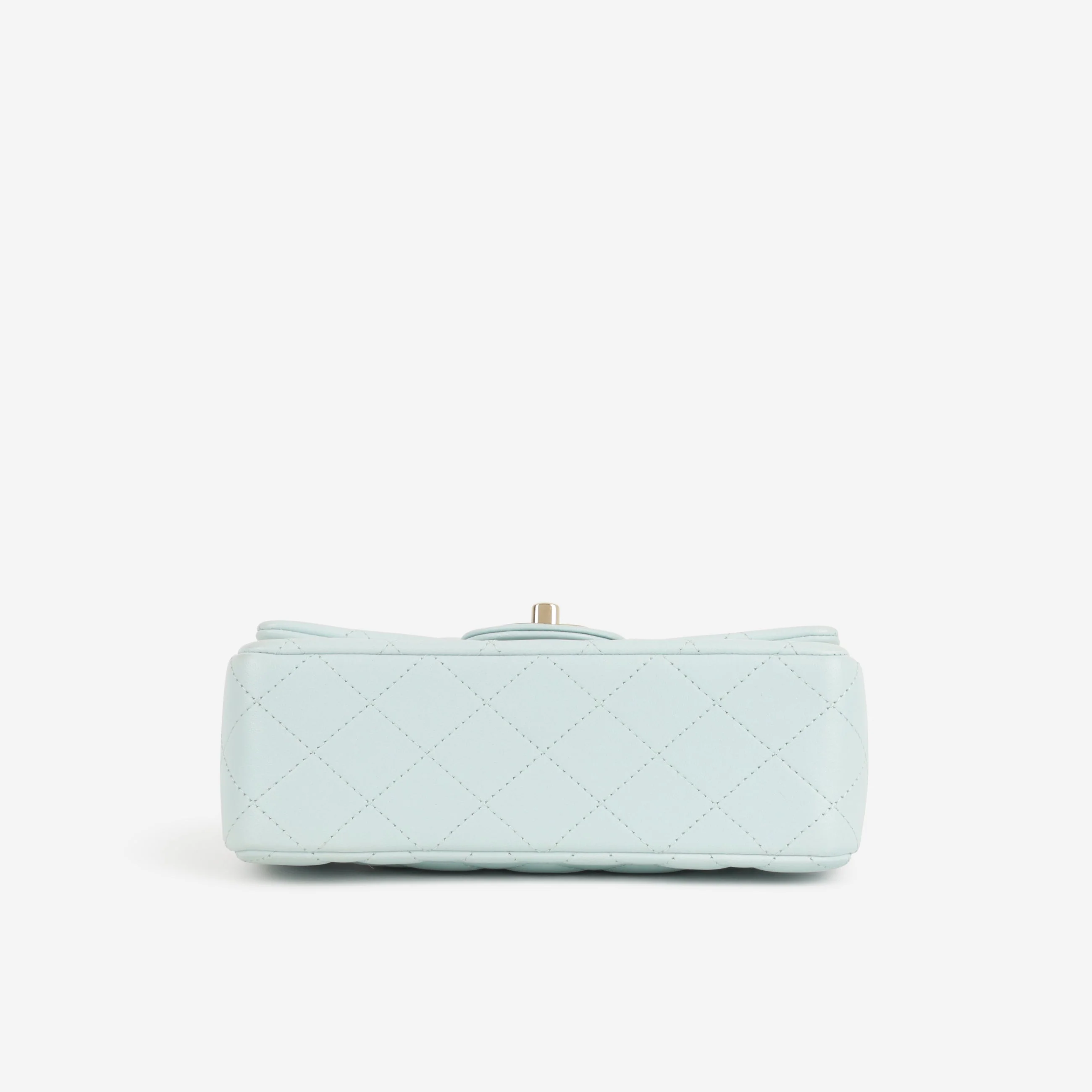 Chanel Mini Rectangular Top Handle - Blue Lambskin | Champagne Gold Hardware - Image 4