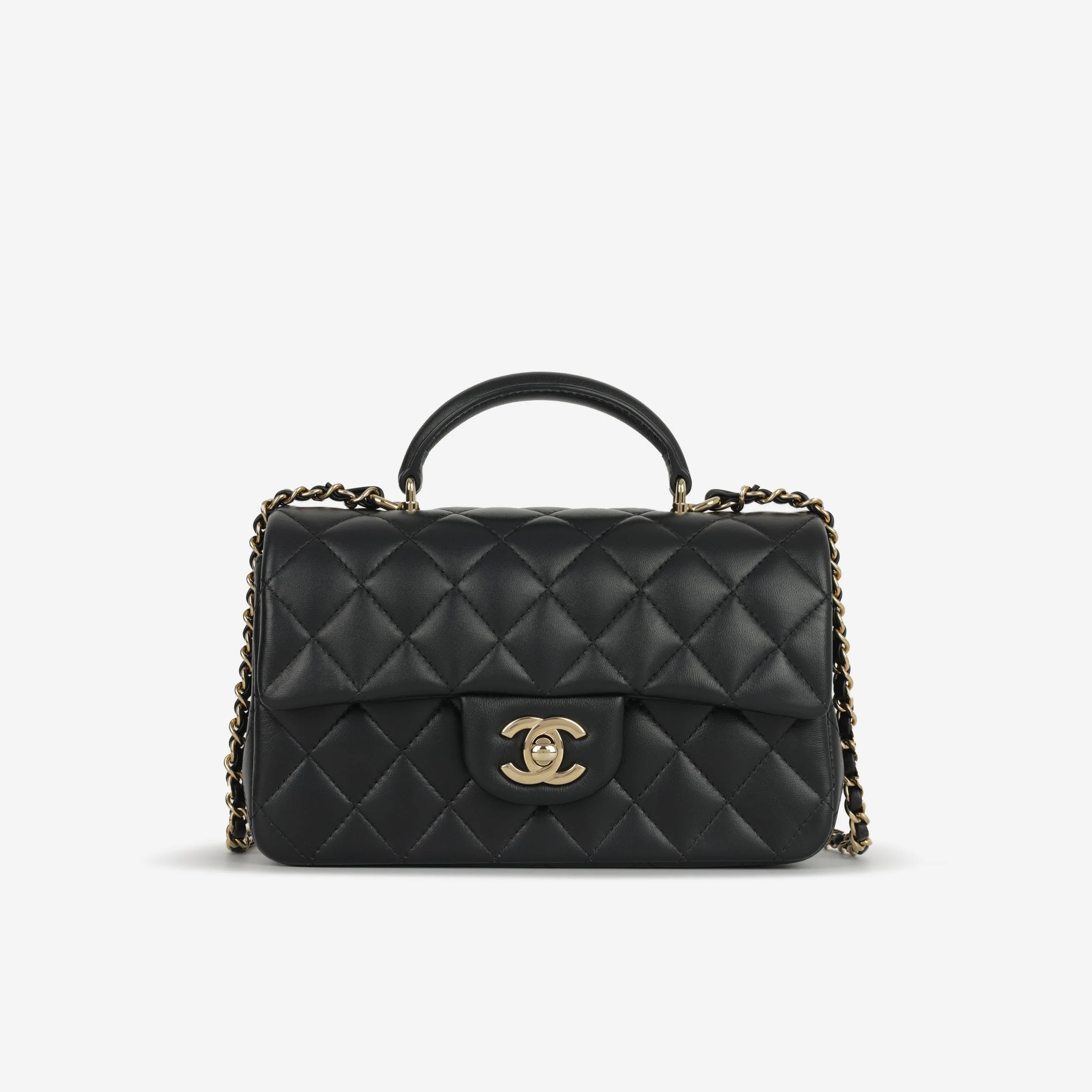 Chanel Mini Rectangular Top Handle | Champagne Gold Hardware