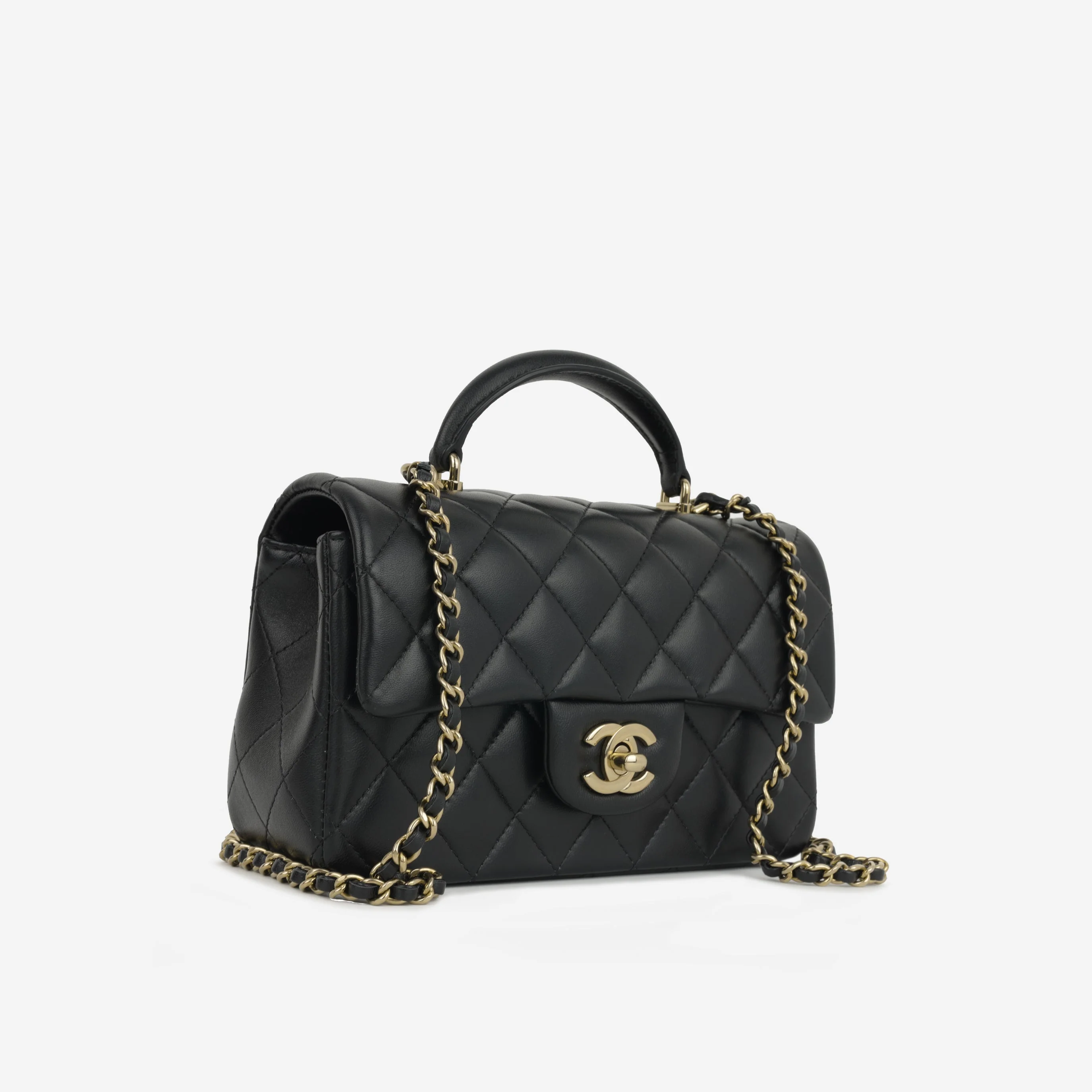 Chanel Mini Rectangular Top Handle | Champagne Gold Hardware - Image 2