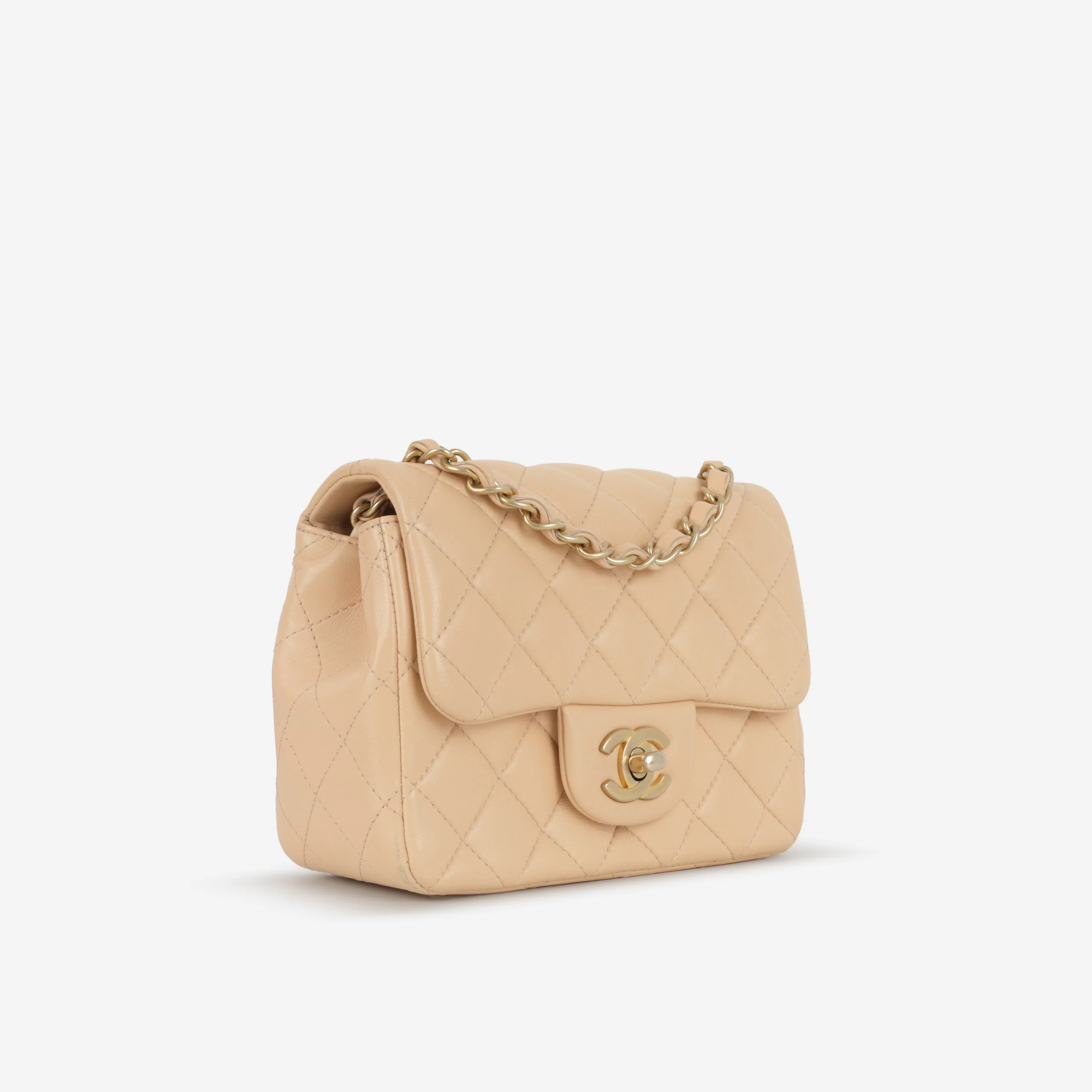 Chanel Mini Square - Beige Lambskin | Gold Hardware - Image 2