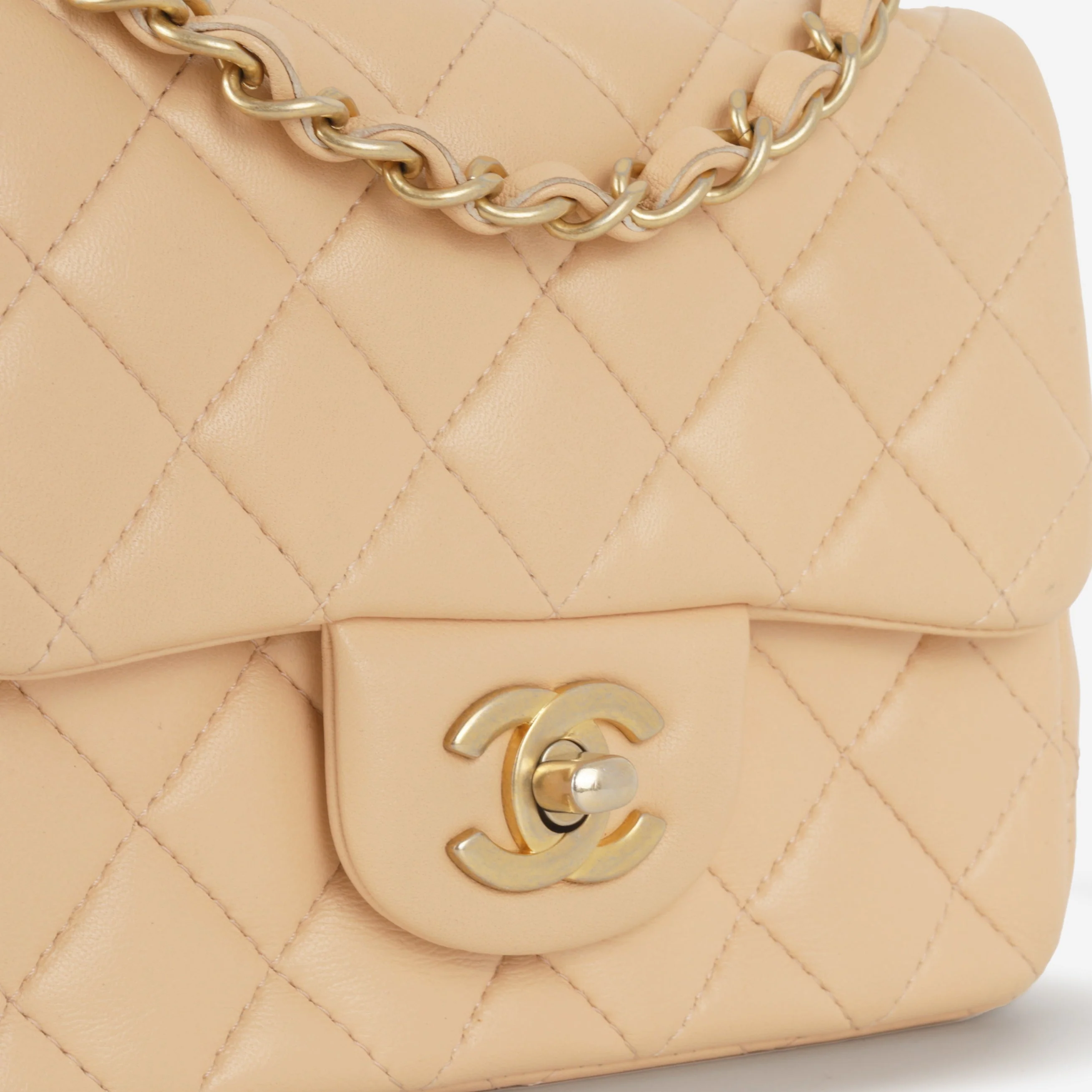 Chanel Mini Square - Beige Lambskin | Gold Hardware - Image 5