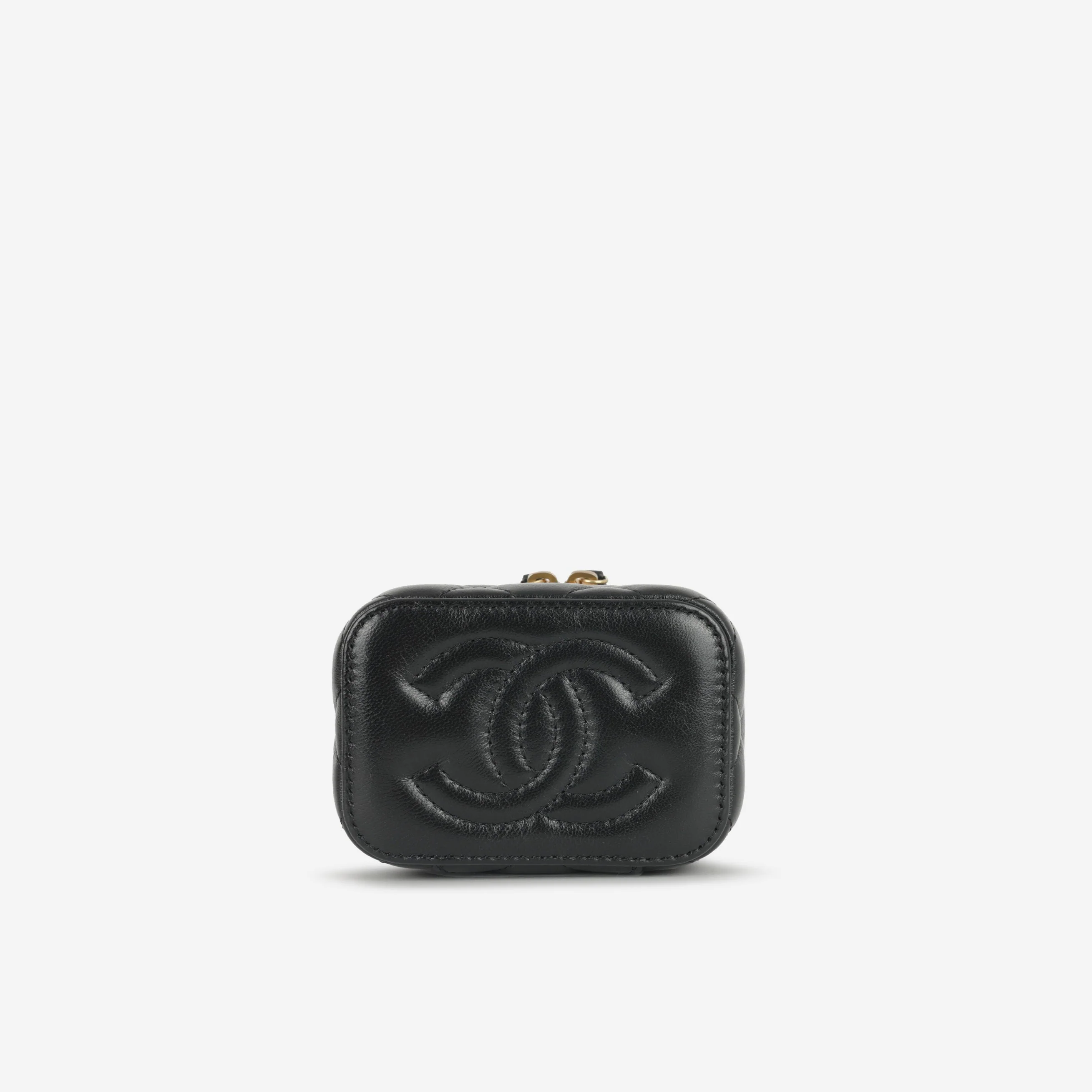 Chanel Mini Square Vanity on Chain - Black Lambskin | Gold Hardware - Image 4