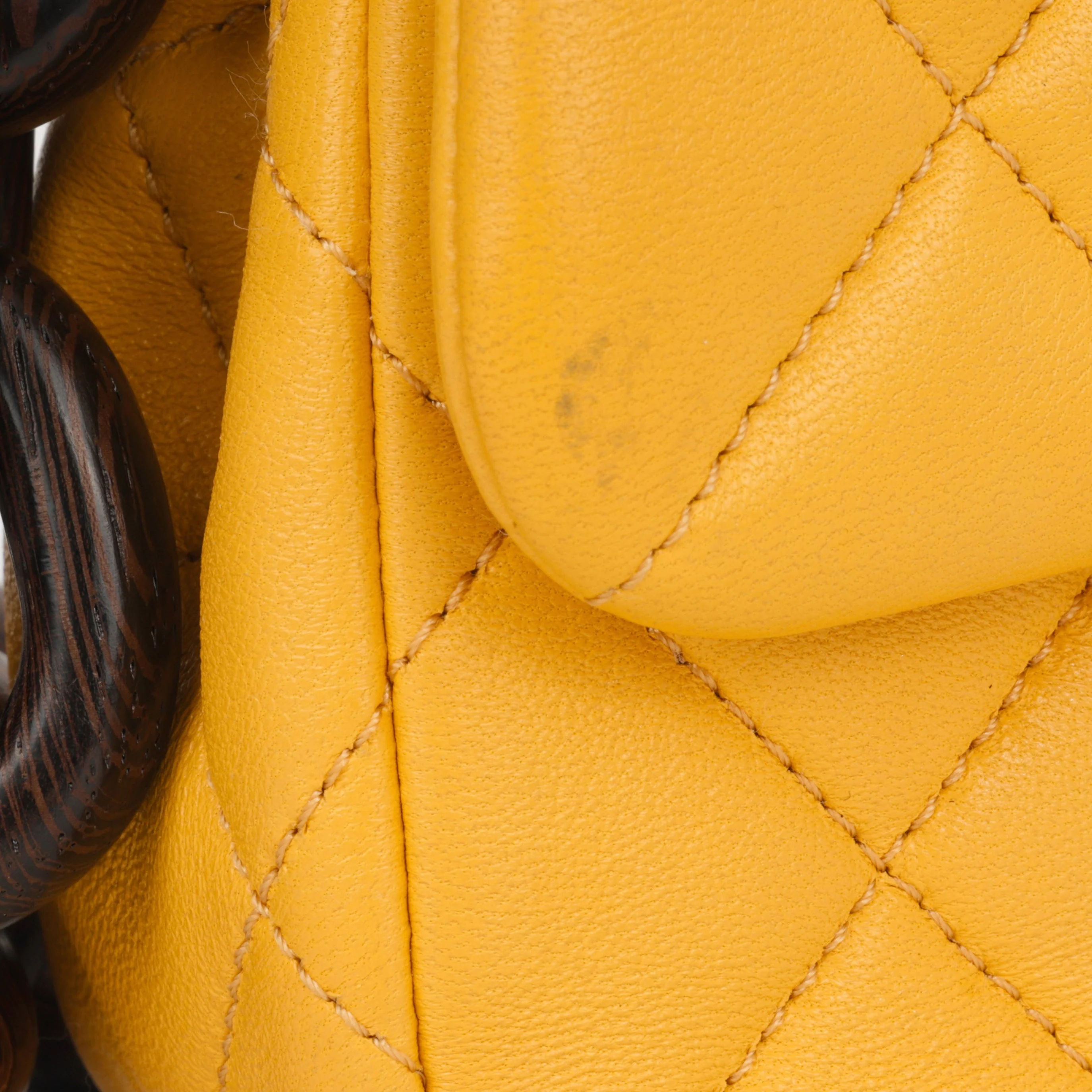 Chanel Mini Square Wenge Wood - Yellow Lambskin | Gold Hardware - Image 7