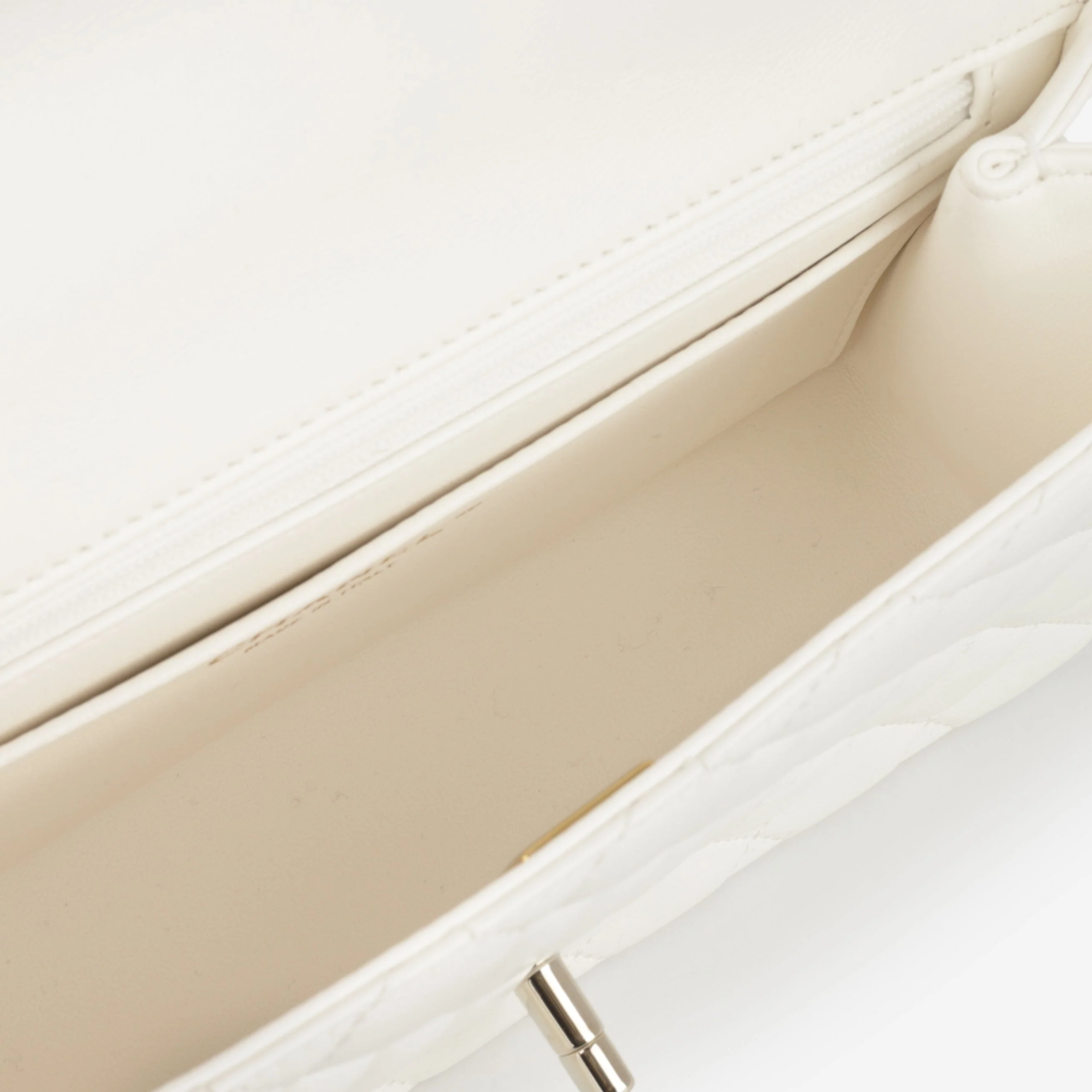 Chanel Mini Top Handle Flap with Strass - Ivory Lambskin  | Champagne Gold Hardware - Image 6