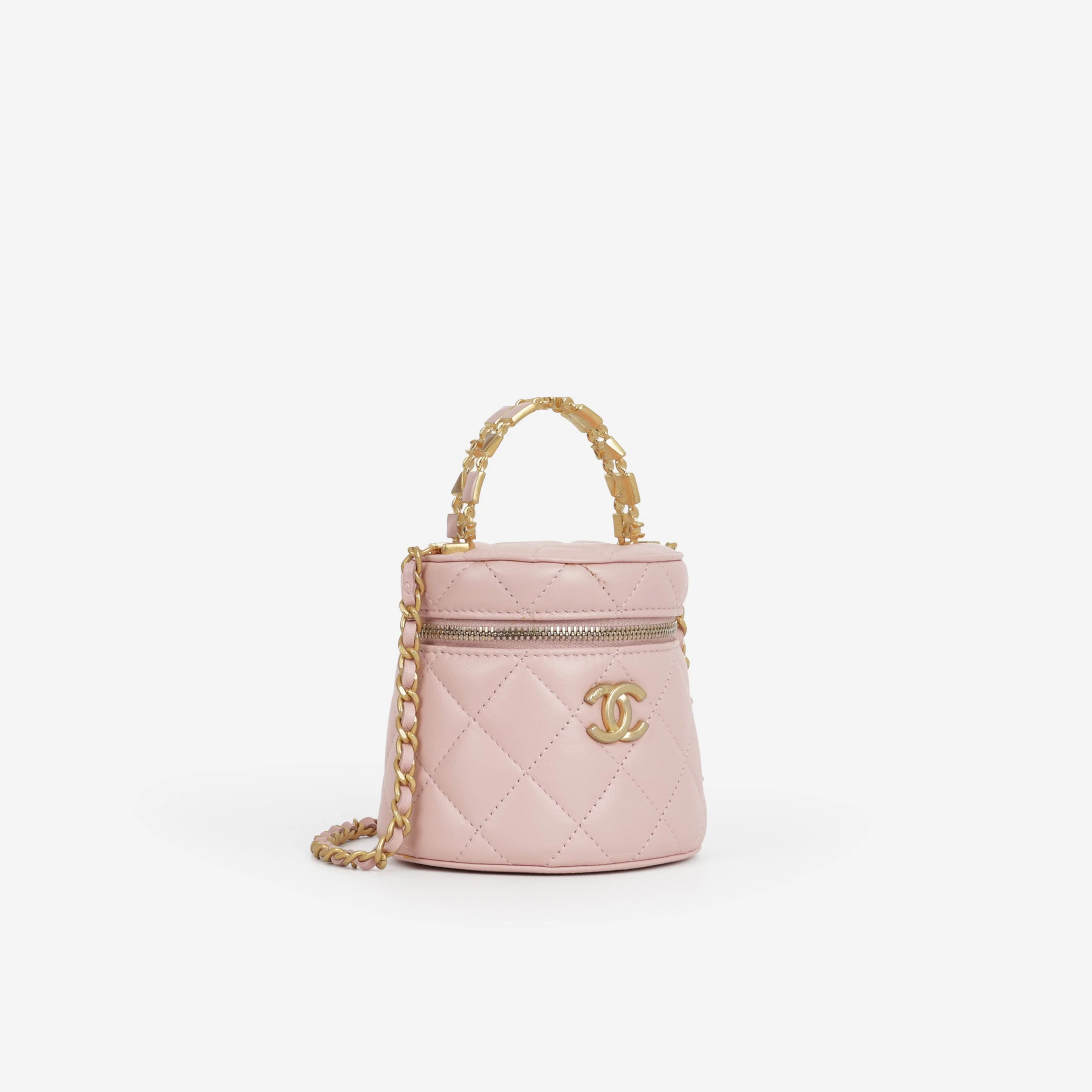 Chanel Mini Top Handle Vanity With Chain - Pink Lambskin | Gold Hardware - Image 2