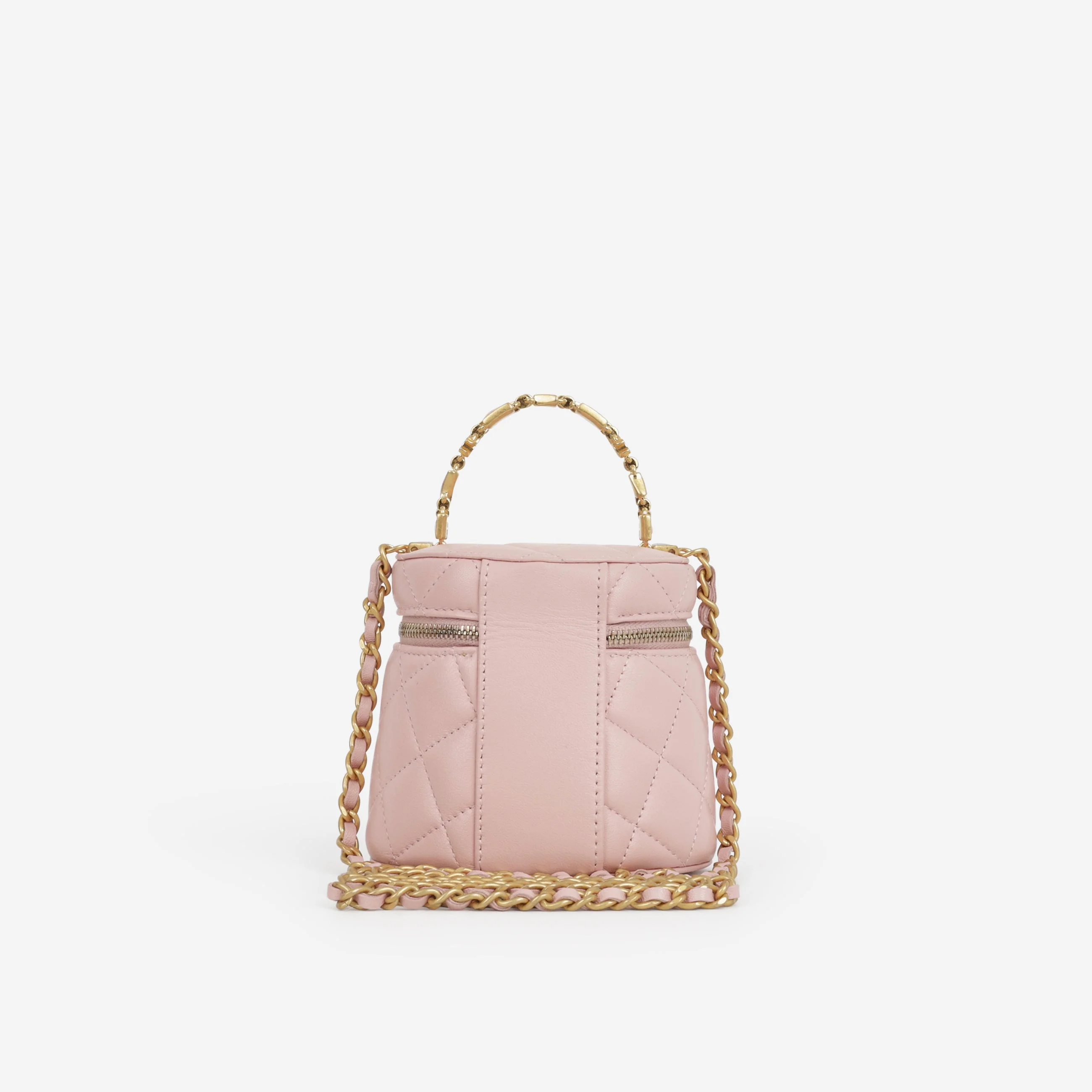 Chanel Mini Top Handle Vanity With Chain - Pink Lambskin | Gold Hardware - Image 3
