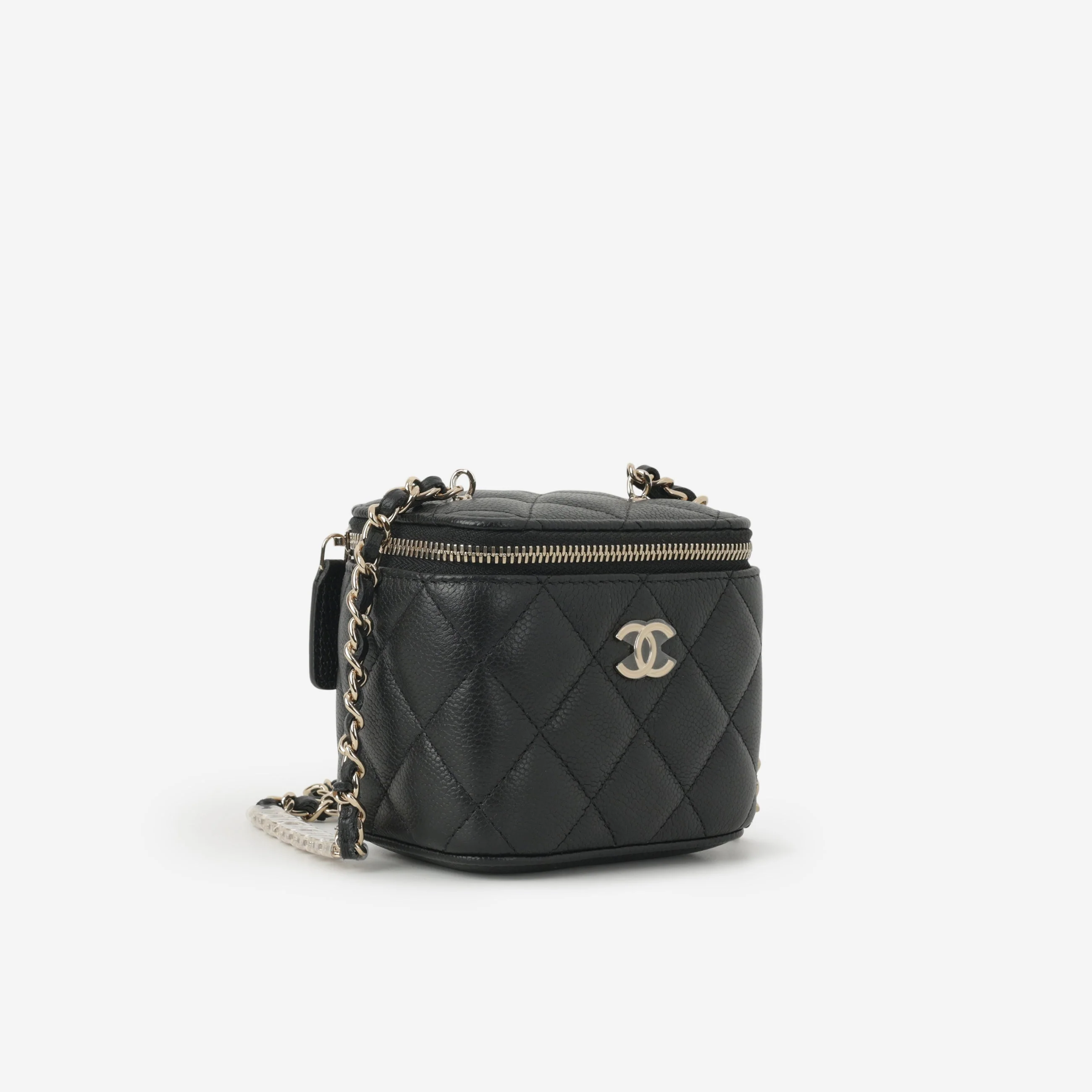 Chanel Mini Vanity on Chain - Black Caviar | Champagne Gold Hardware - Image 2
