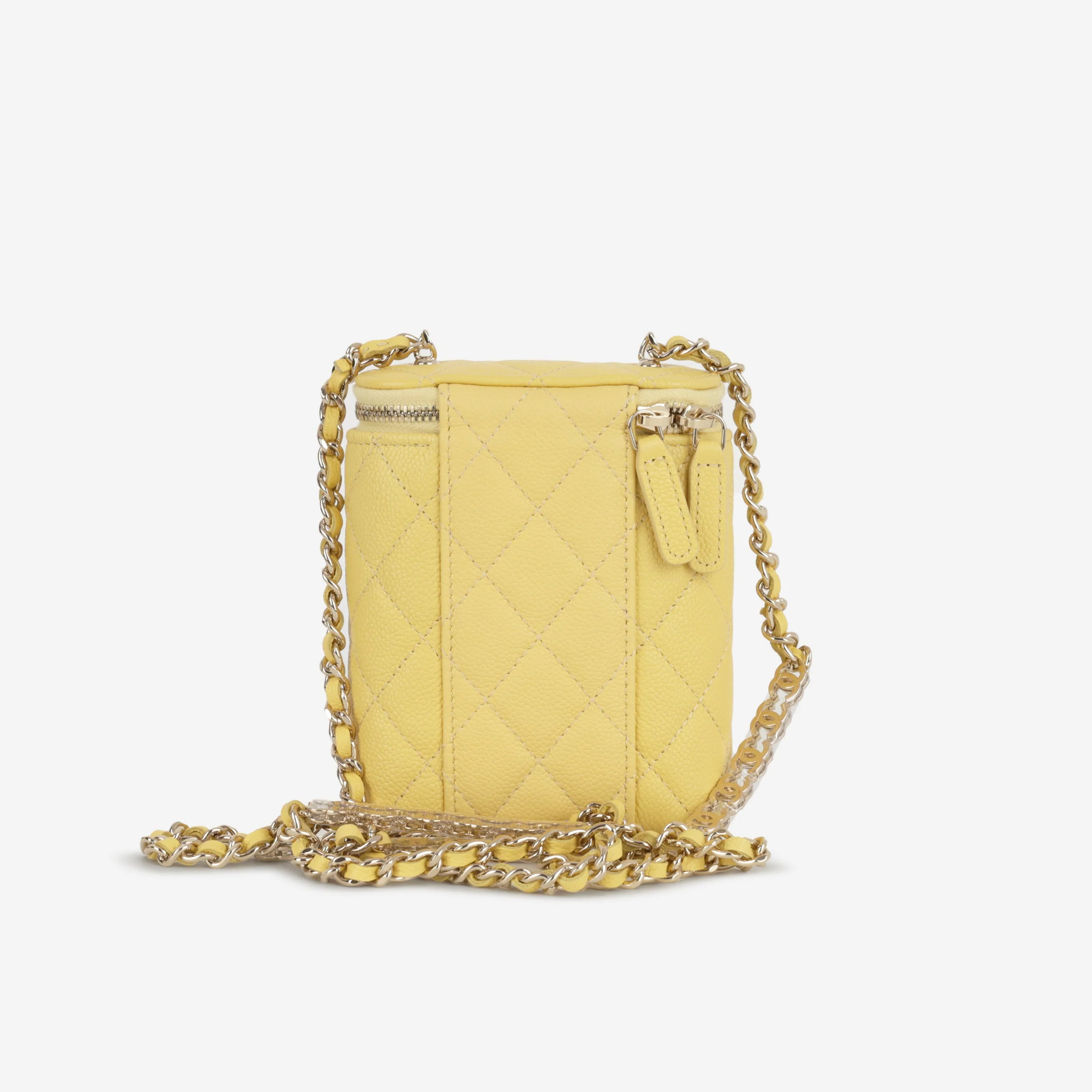 Chanel Mini Vertical Vanity on Chain - Yellow Caviar | Champagne Gold Hardware - Image 4