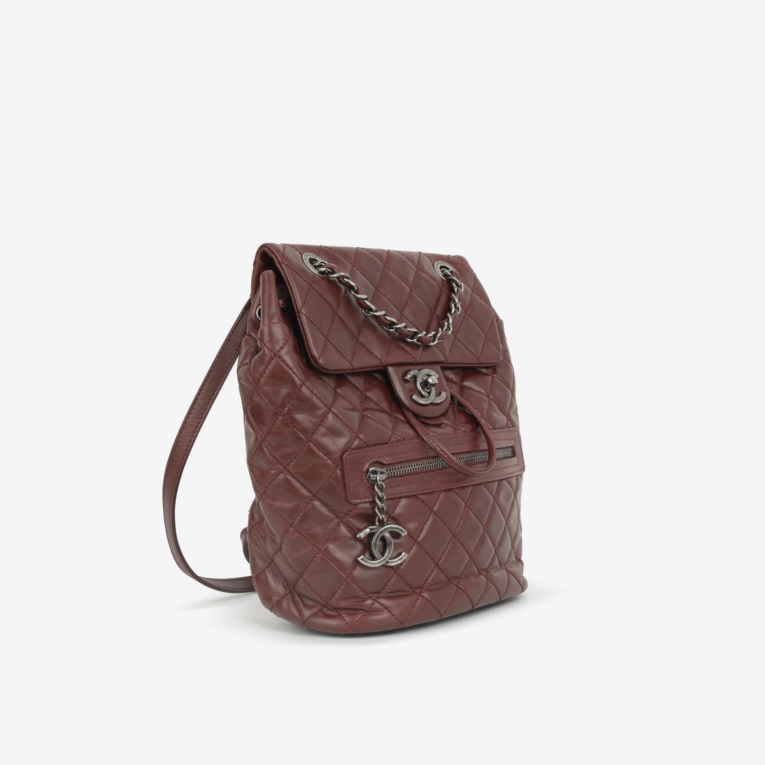 Chanel Mountain Backpack - Burgundy Calfskin | Ruthenium Hardware - Image 2