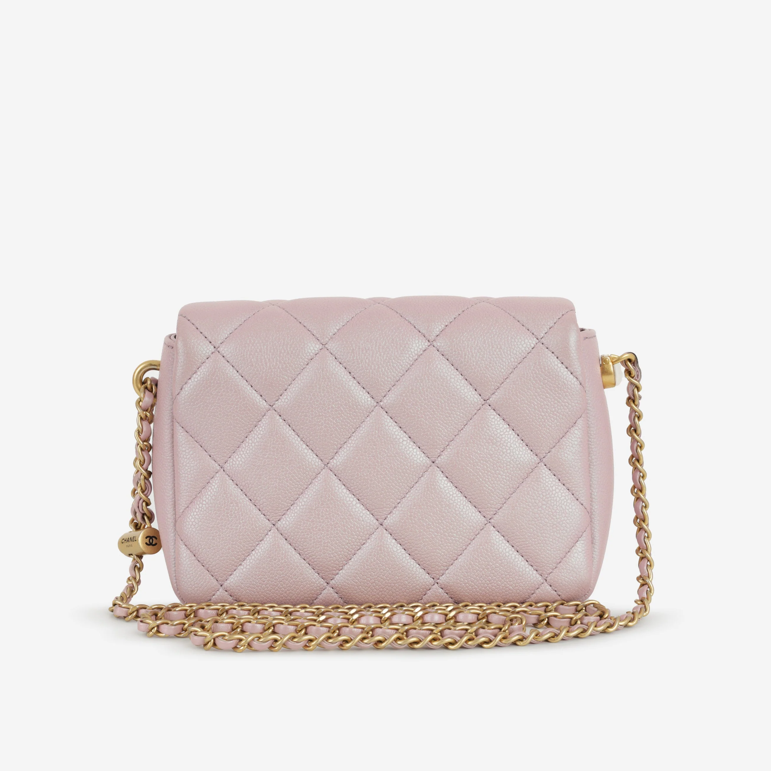 Chanel My Perfect Mini Adjustable Flap - Iridescent Pink Caviar | Gold Hardware - Image 3