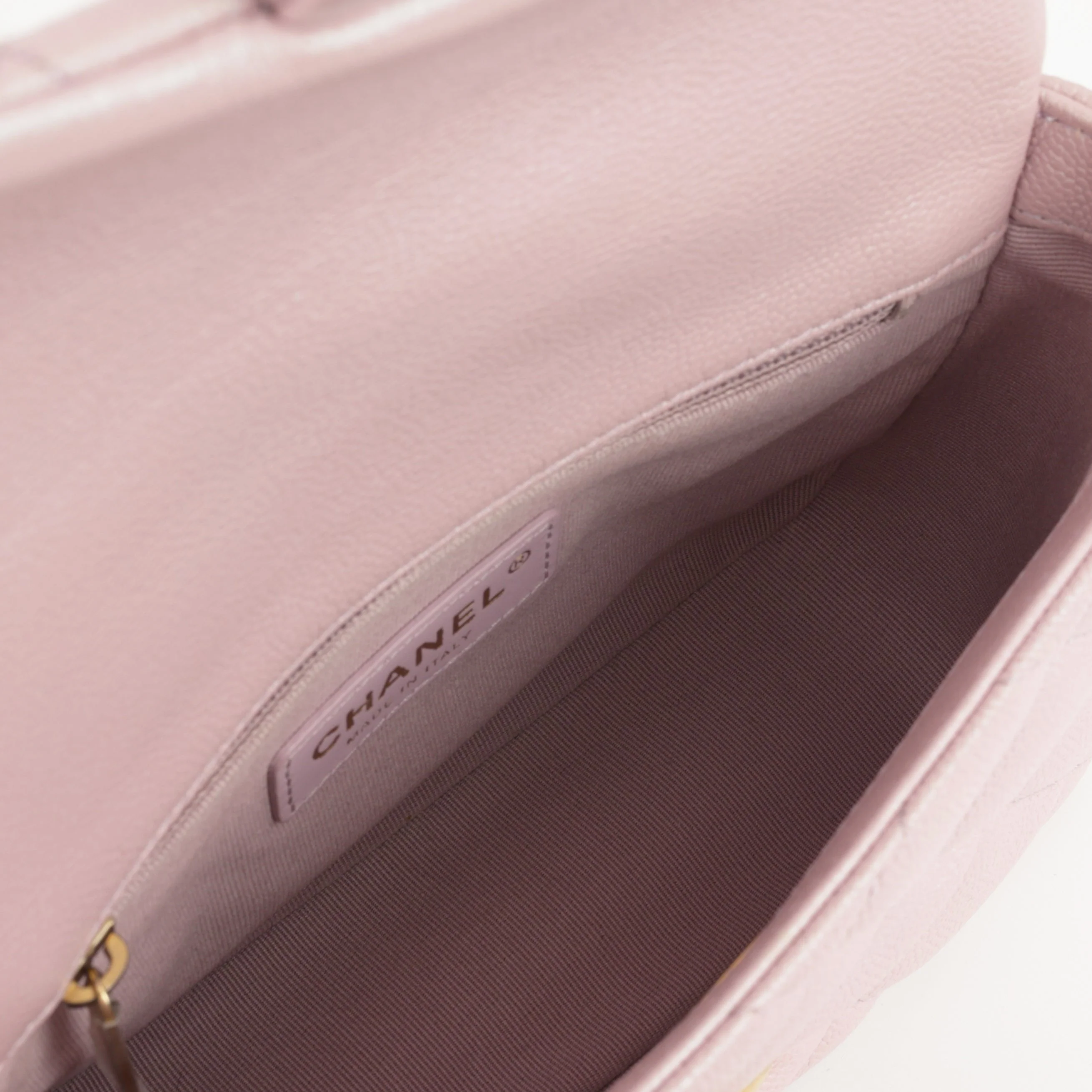 Chanel My Perfect Mini Adjustable Flap - Iridescent Pink Caviar | Gold Hardware - Image 6