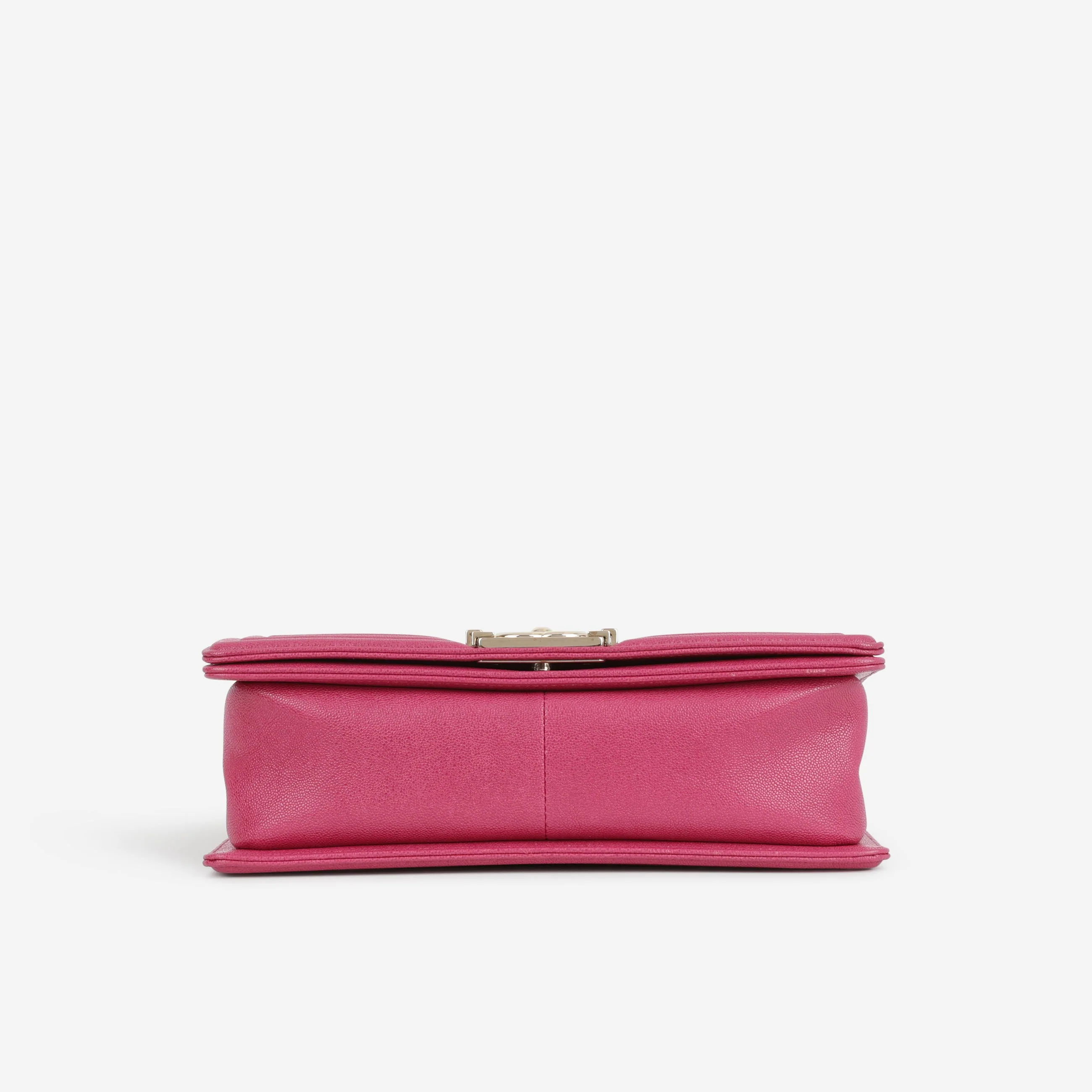 Chanel Old Medium Boy Bag - Fuchsia Caviar | Champagne Gold Hardware - Image 5