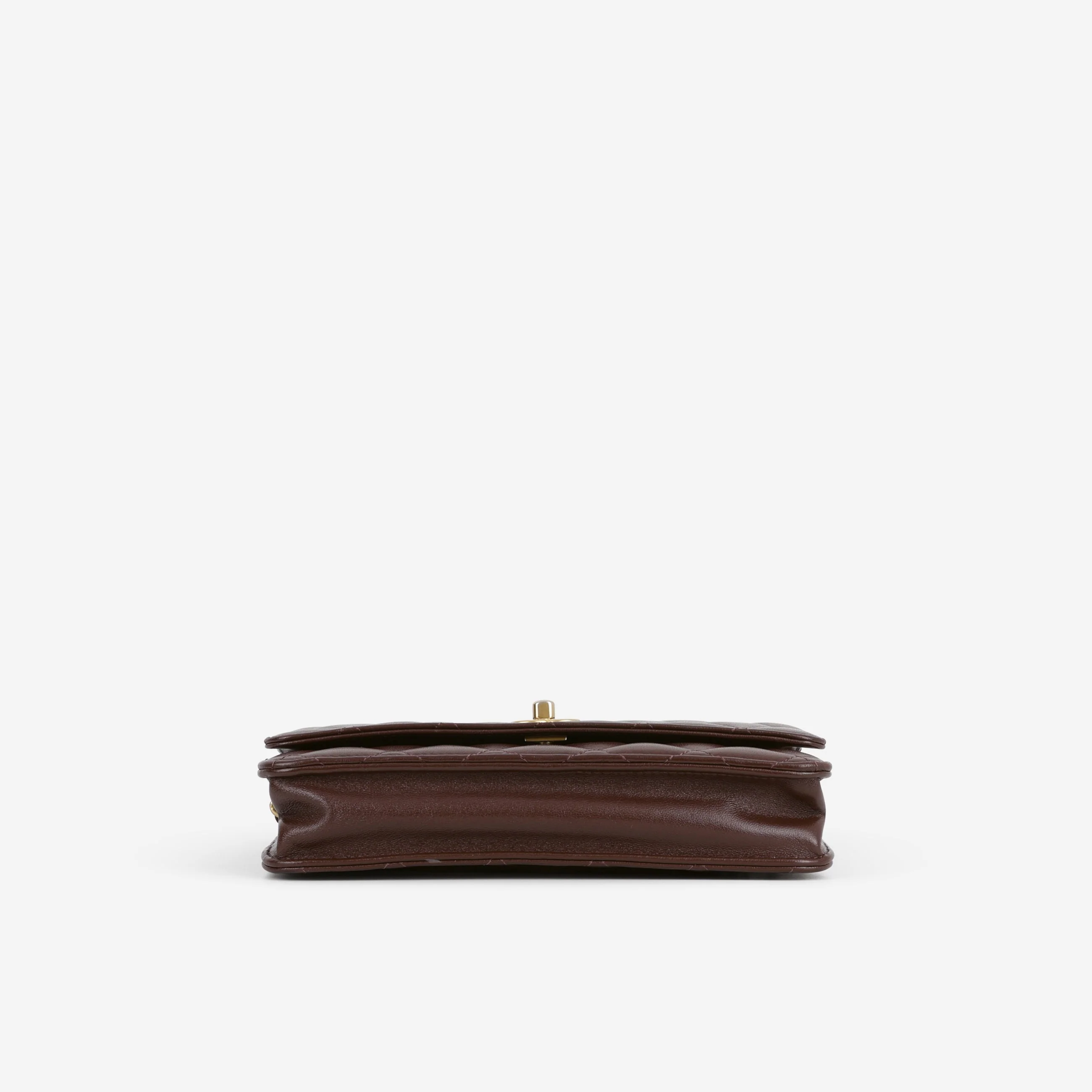 Chanel Pearl Crush Wallet On Chain - Brown Lambskin | Gold Hardware - Image 4
