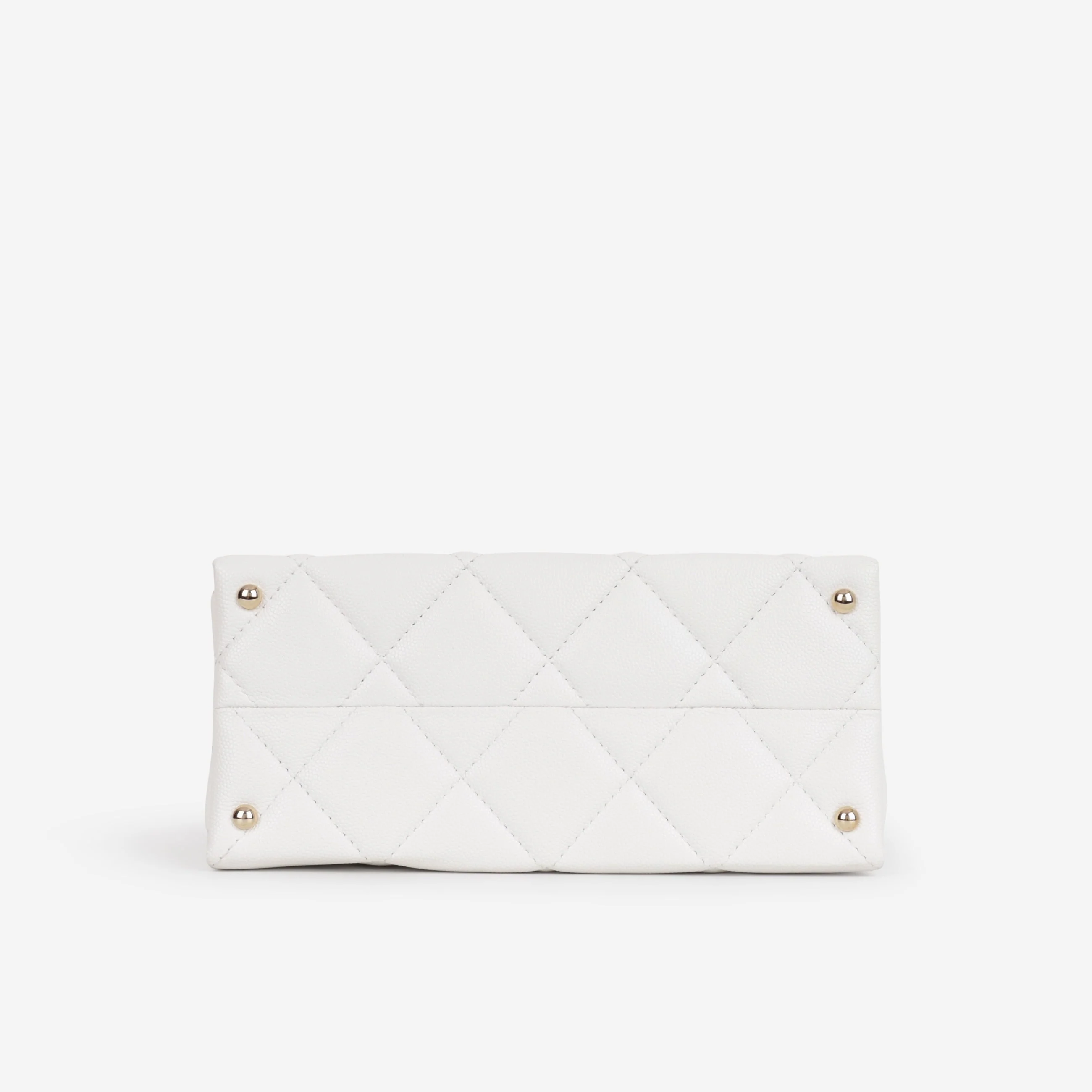 Chanel Retro Twist Top Handle Flap - White Caviar | Champagne Gold Hardware - Image 3
