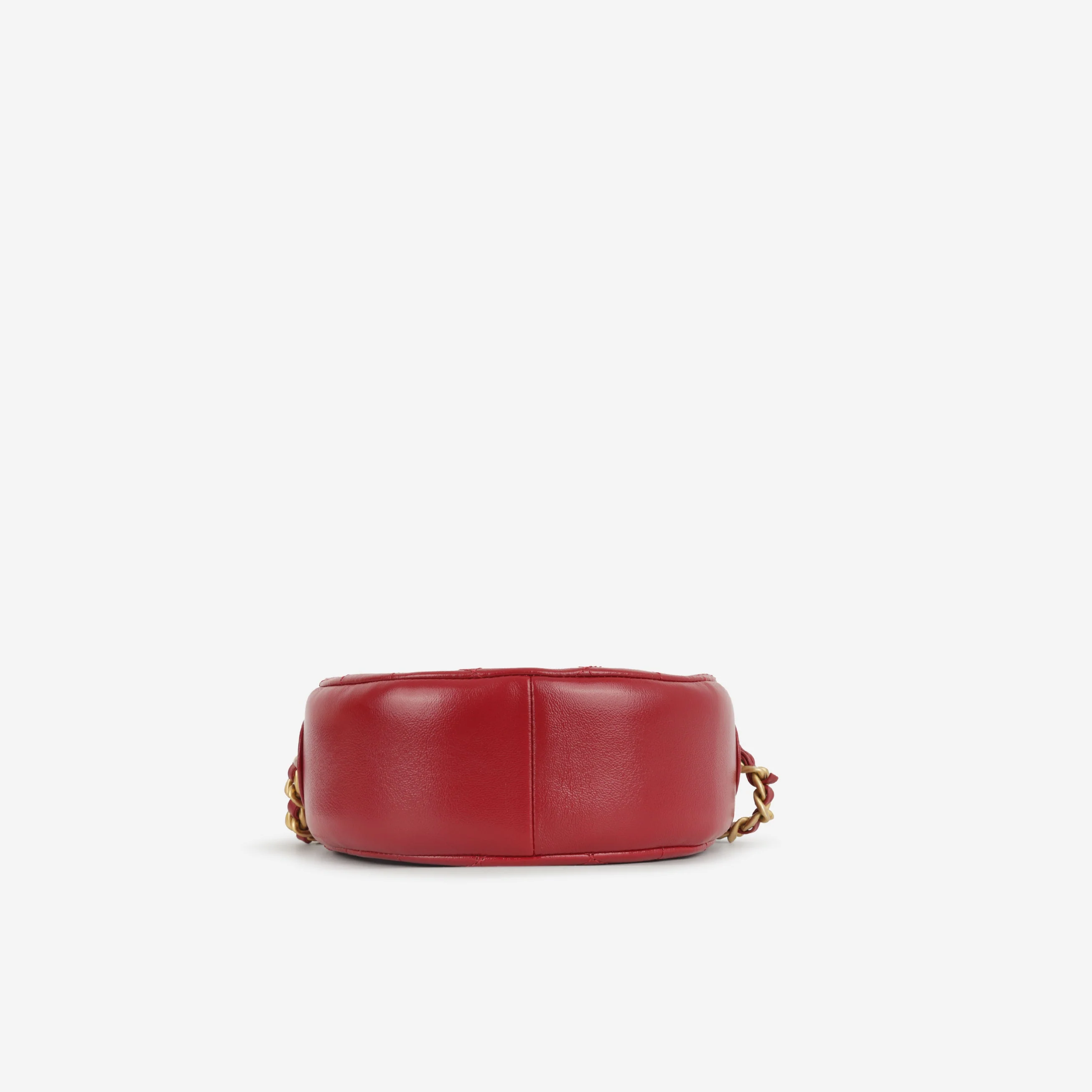 Chanel Round 19 Clutch on Chain - Burgundy Calfskin | Aged Gold Hardware - Image 4