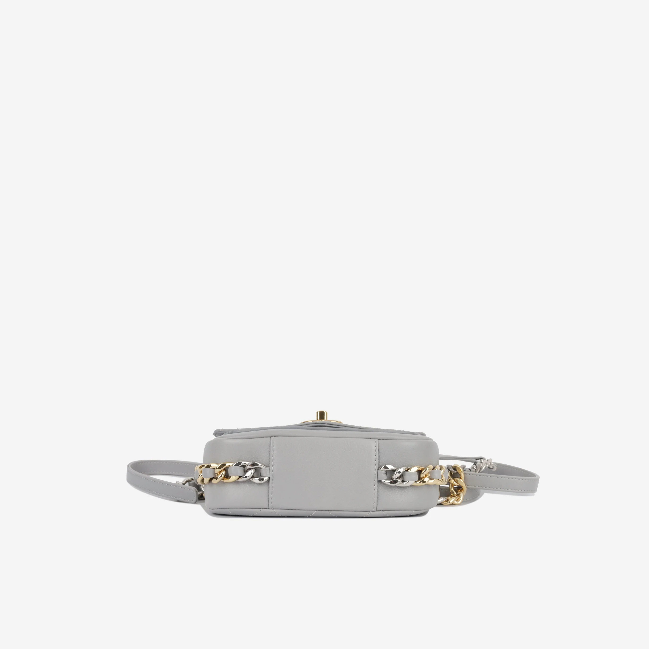Chanel Seasonal Chain Flap Bag - Grey Calfskin | Gold & Silver Hardware - Image 4