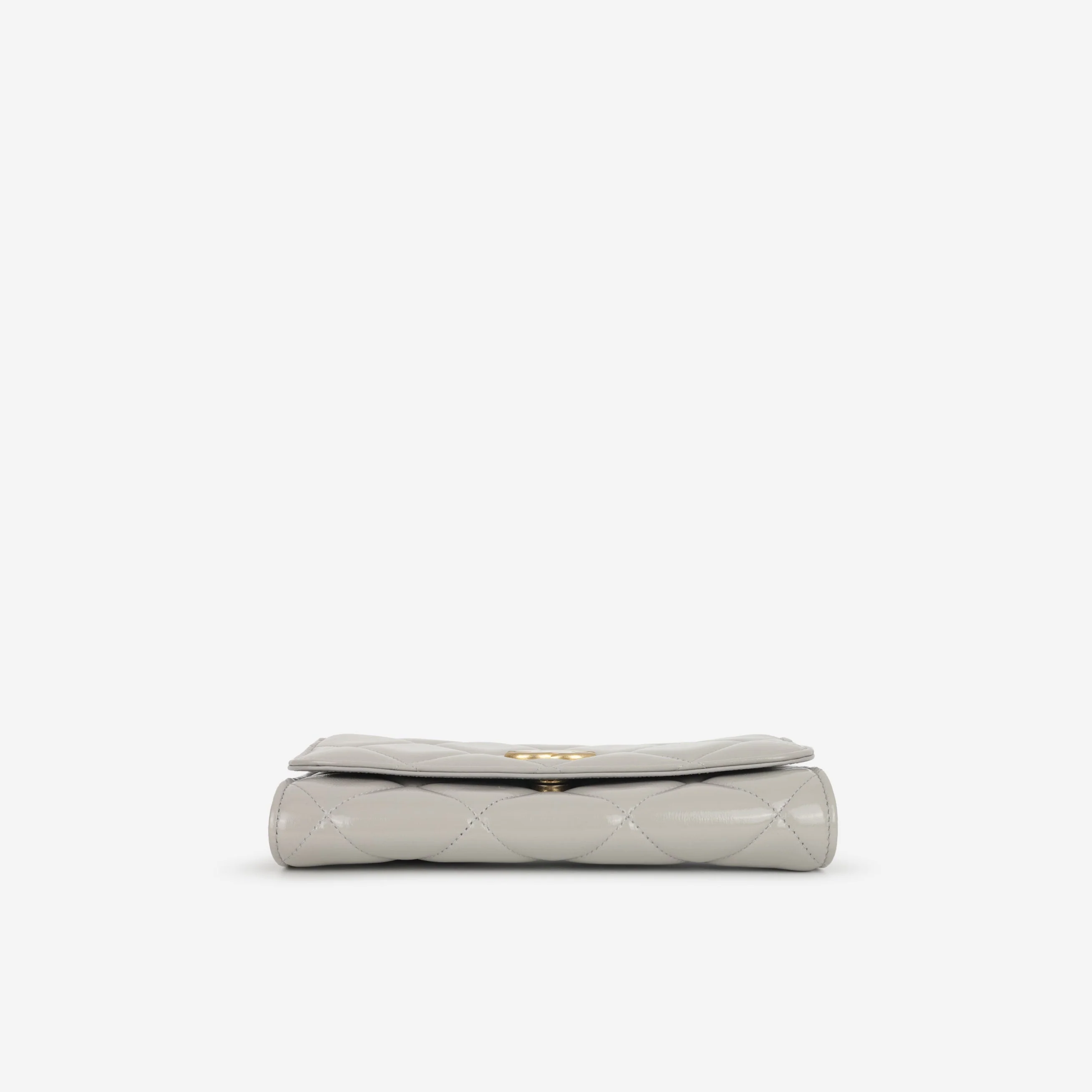 Chanel Seasonal Medallion WOC - Grey Patent | Gold Hardware - Image 4
