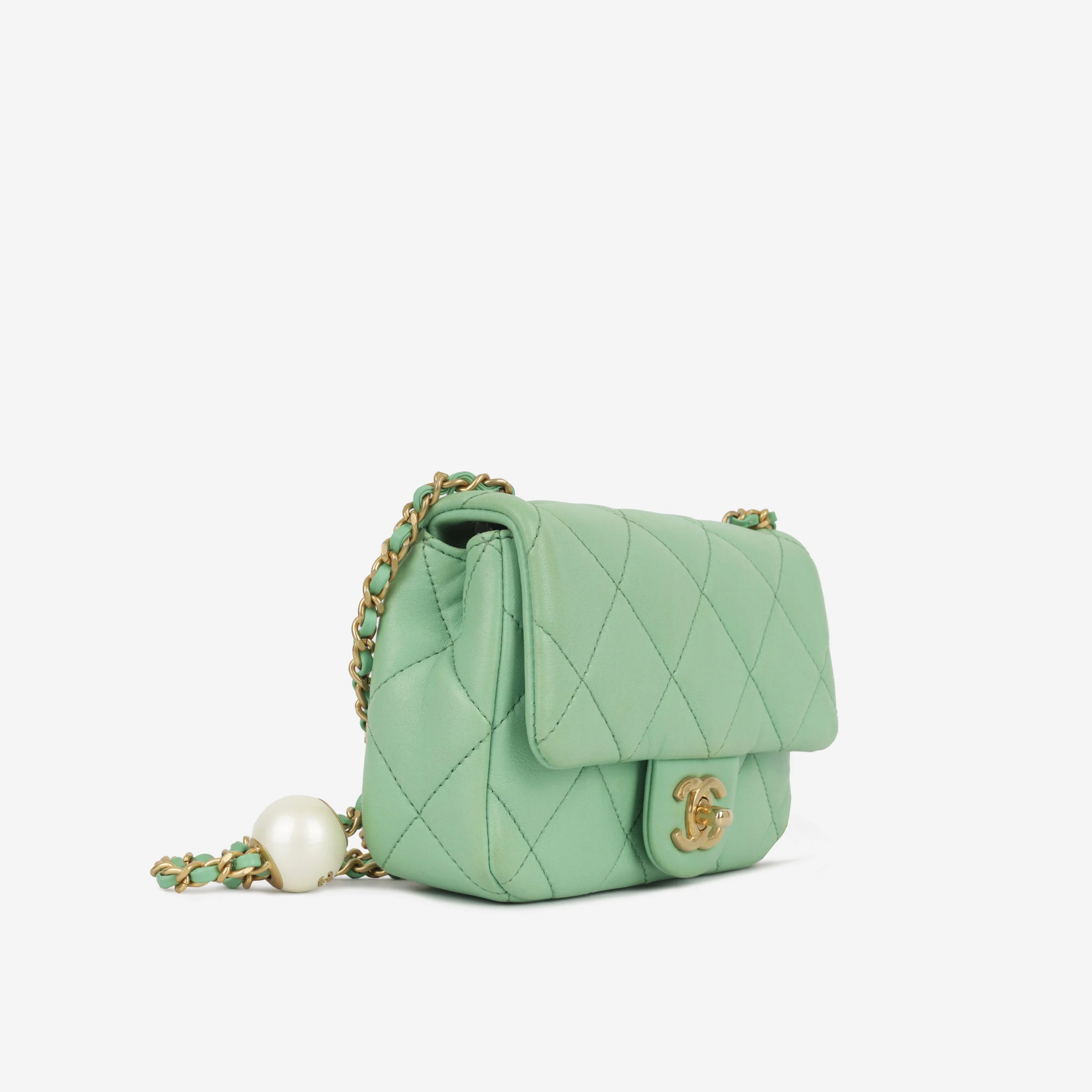 Chanel Seasonal Mini Square Pearl Crush | Brushed Gold Hardware - Image 2