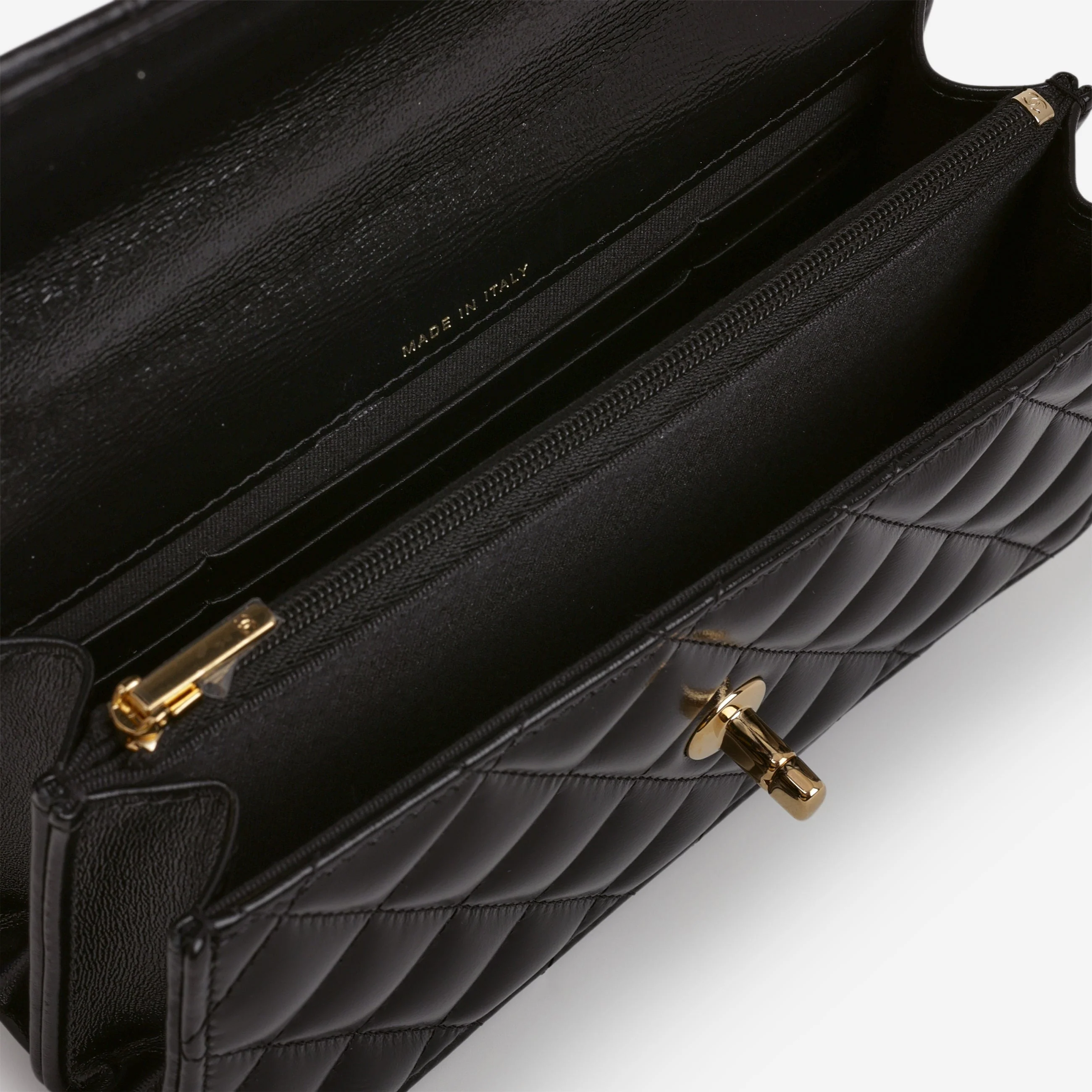 Chanel Seasonal Top Handle Wallet on Chain - Black Calfskin | Gold Hardware - Image 5