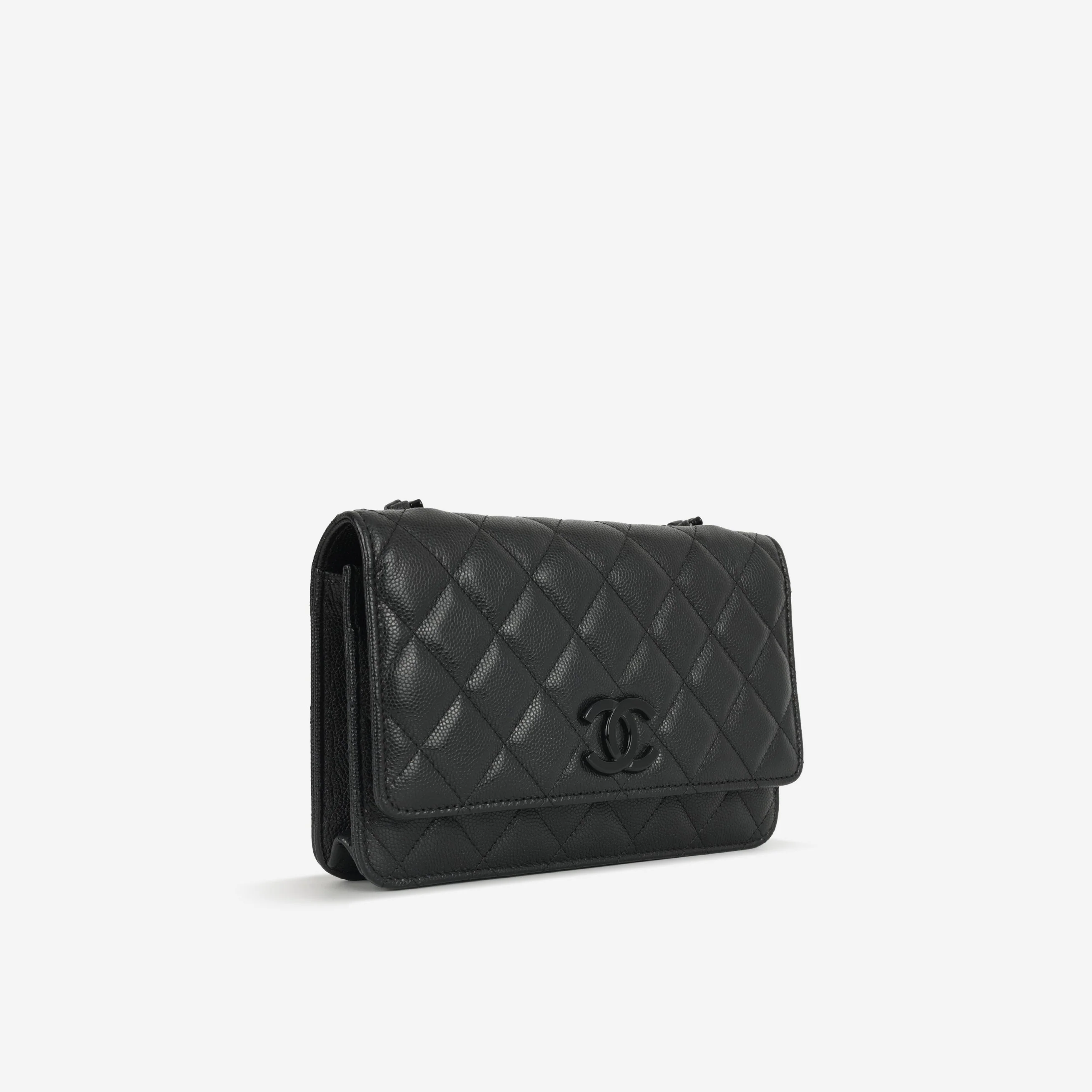 Chanel Seasonal Wallet On Chain - So Black Caviar - Image 2