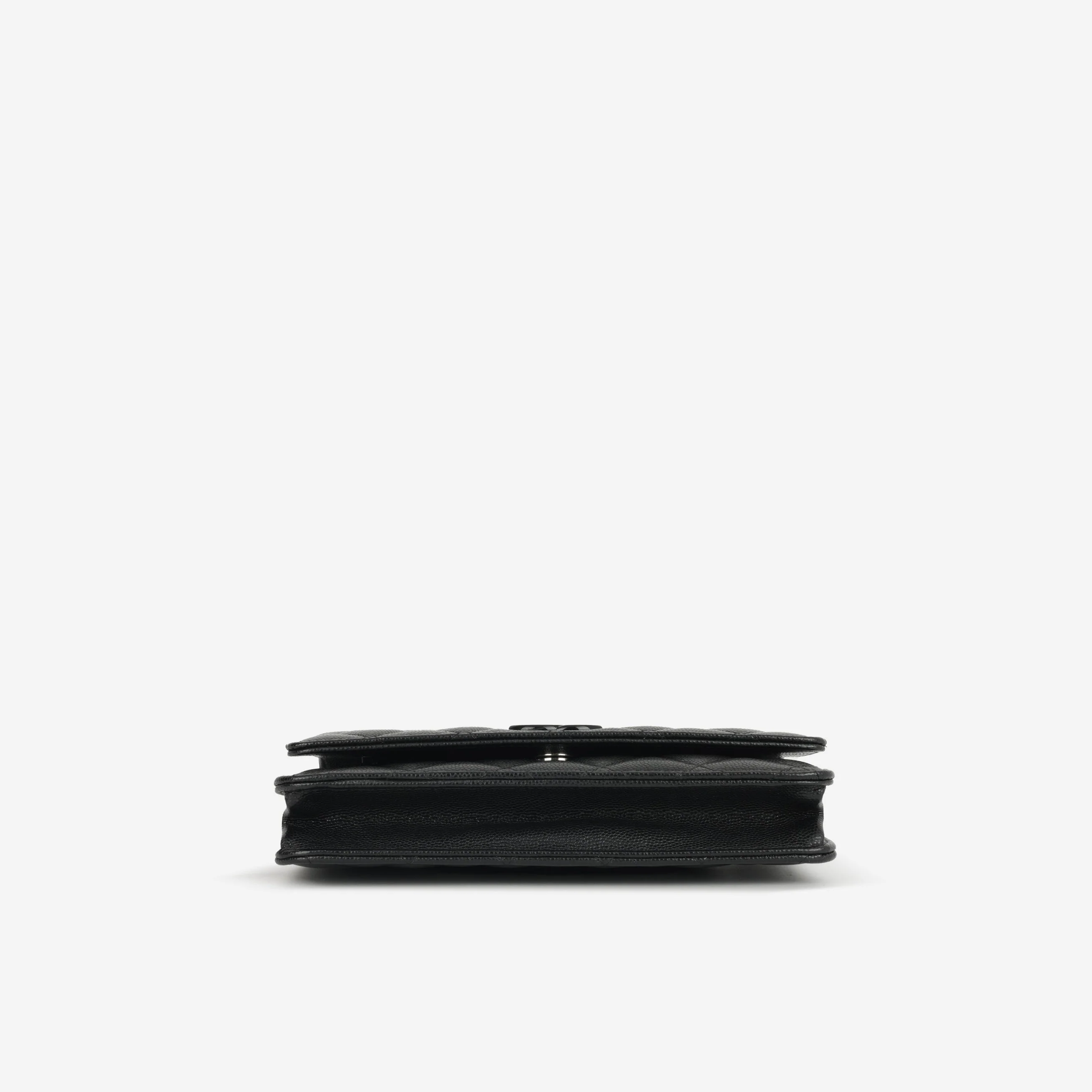 Chanel Seasonal Wallet On Chain - So Black Caviar - Image 4