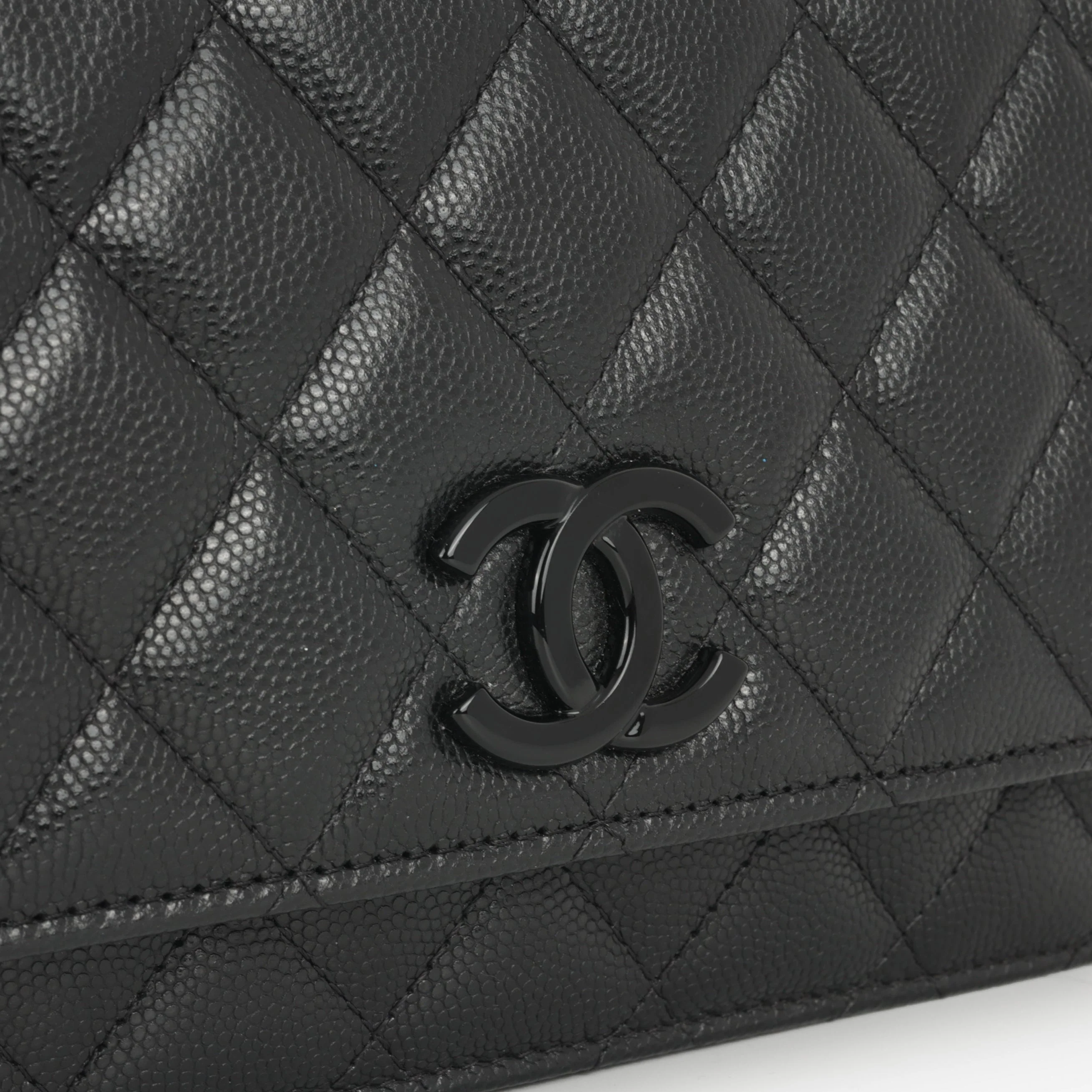 Chanel Seasonal Wallet On Chain - So Black Caviar - Image 5