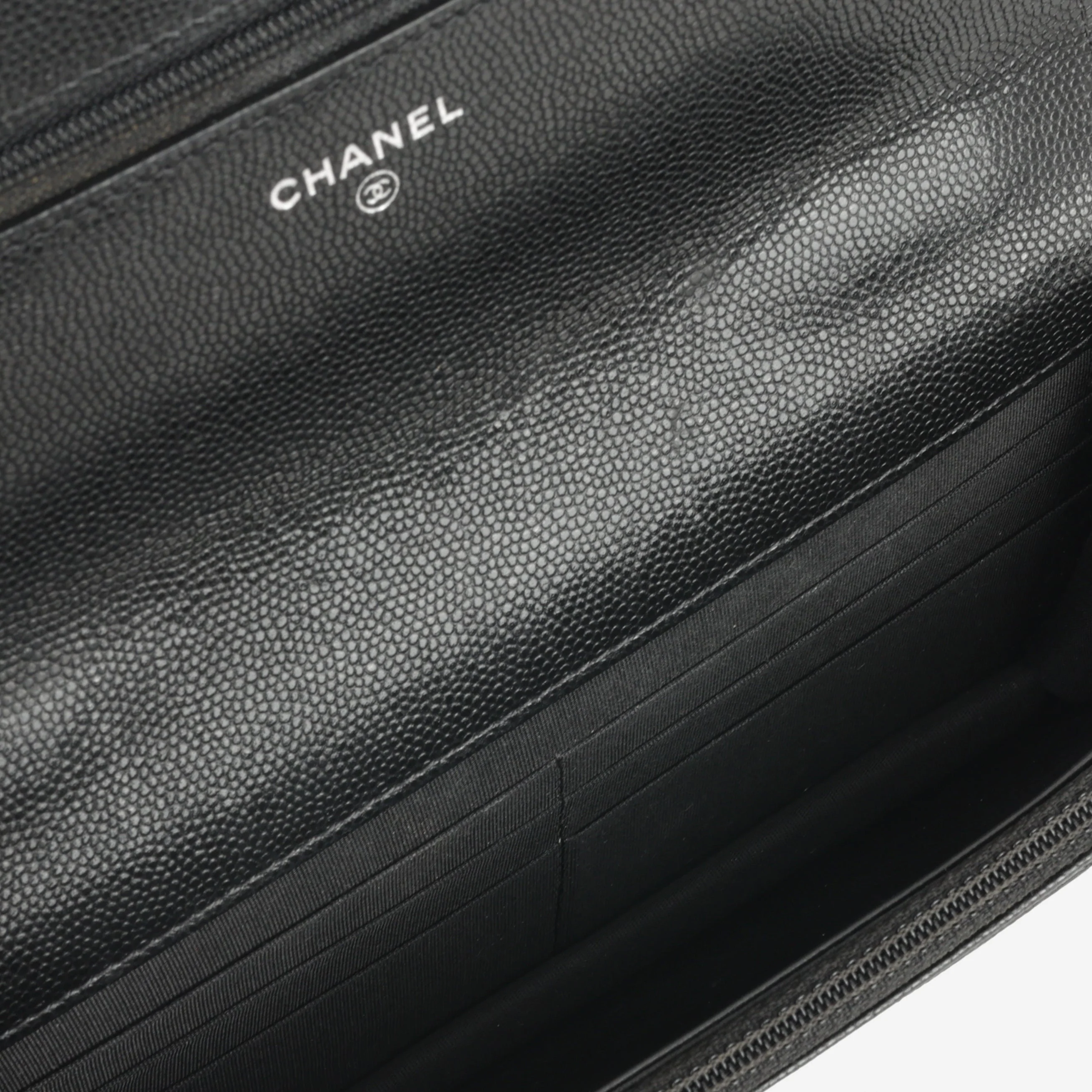 Chanel Seasonal Wallet On Chain - So Black Caviar - Image 6