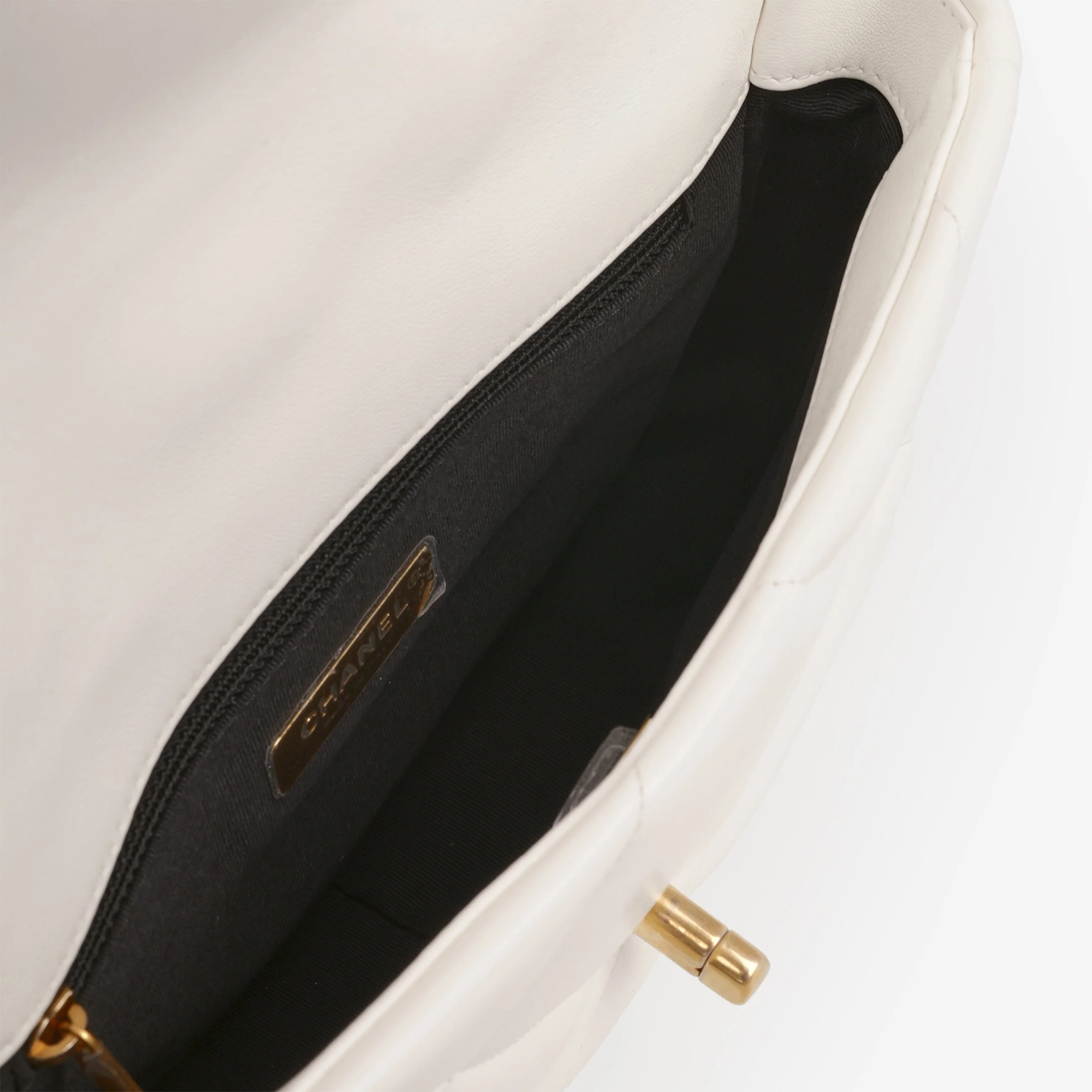 Chanel Small 19 Flap - White Lambskin | Gold Hardware - Image 5