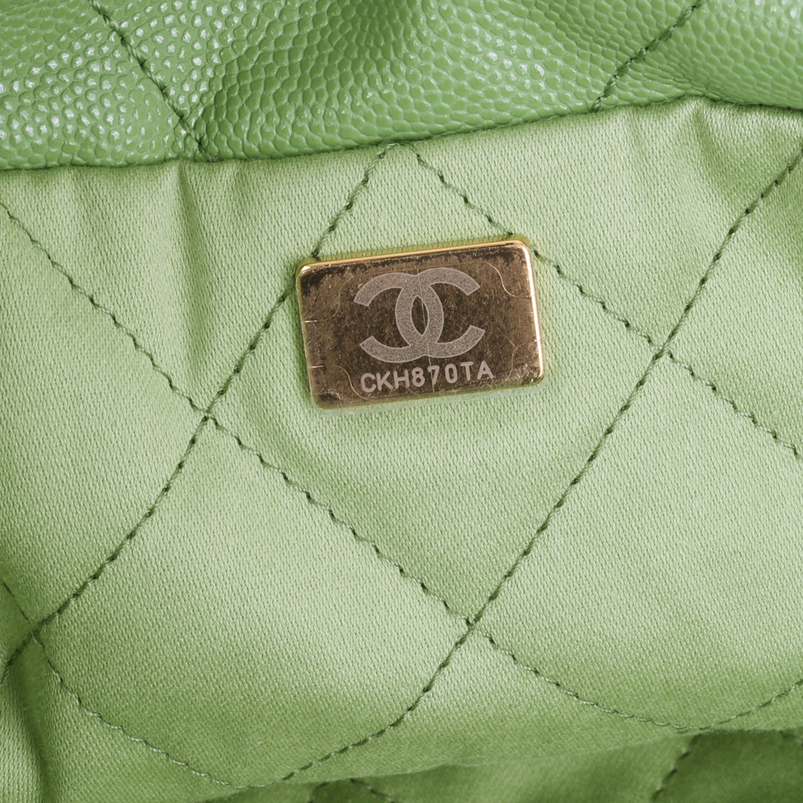 Chanel Small 22 Tote - Avocado Green | Champagne Gold Hardware - Image 2