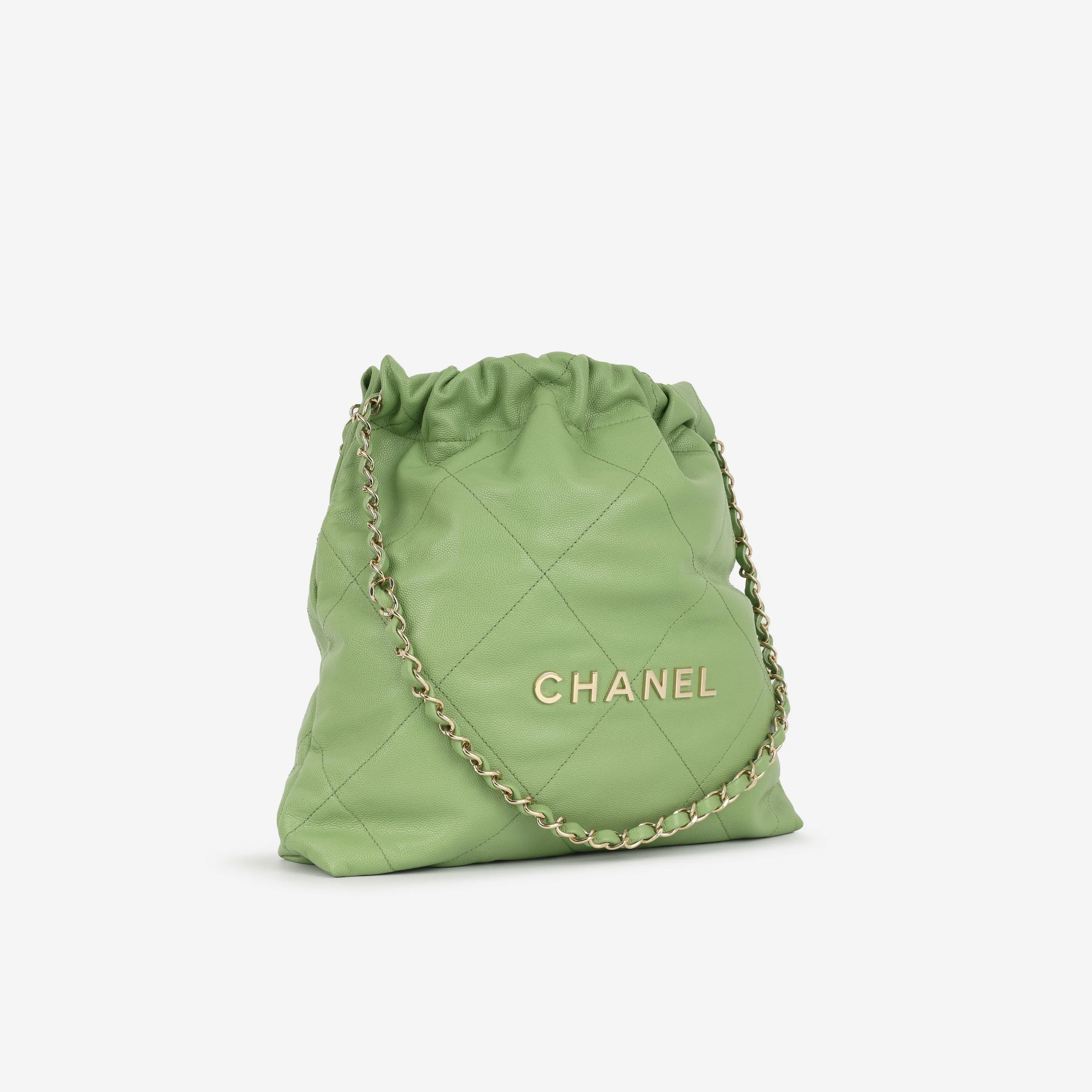 Chanel Small 22 Tote - Avocado Green | Champagne Gold Hardware - Image 5