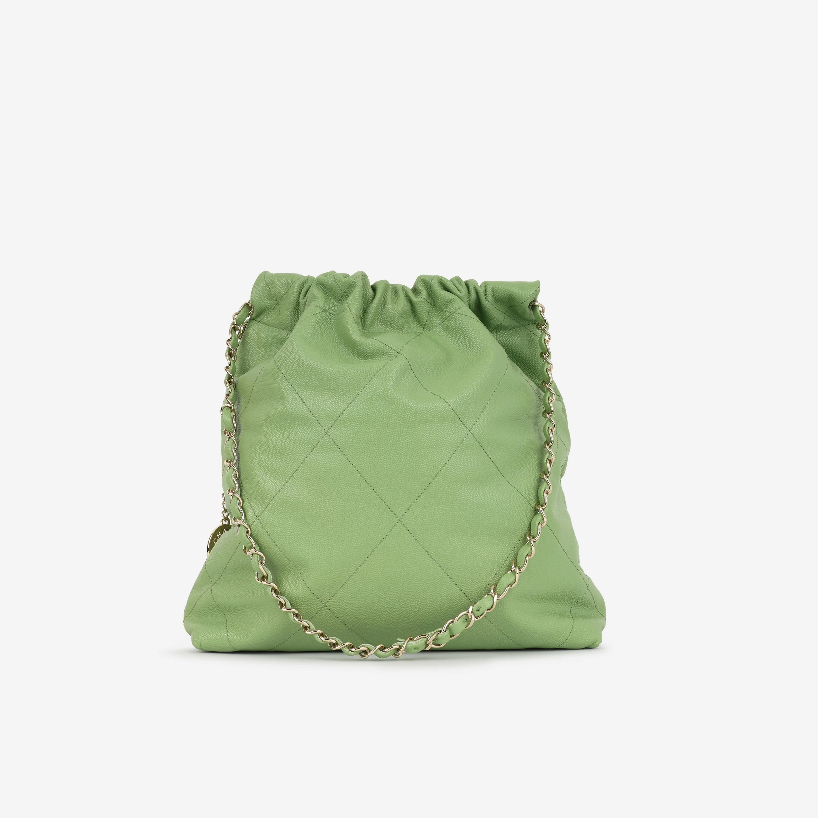 Chanel Small 22 Tote - Avocado Green | Champagne Gold Hardware - Image 8