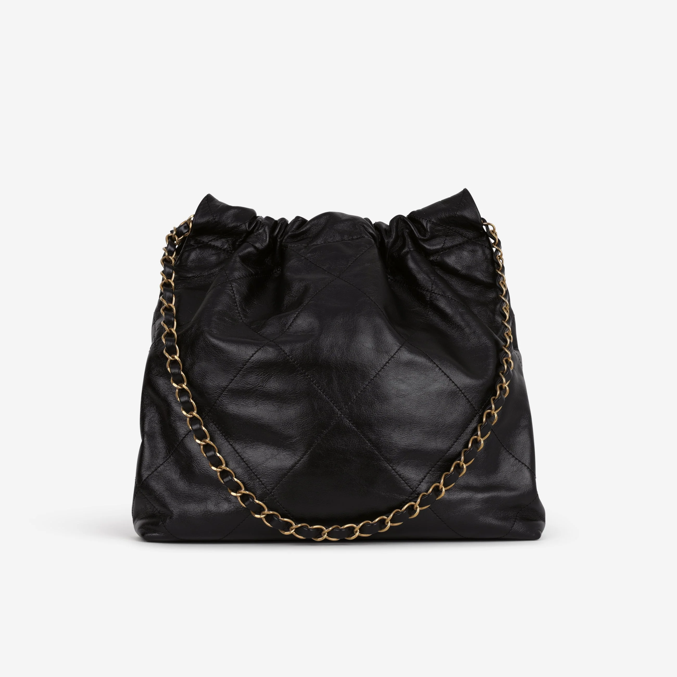 Chanel Small 22 Tote - Black Calfskin | Gold Hardware - Image 3