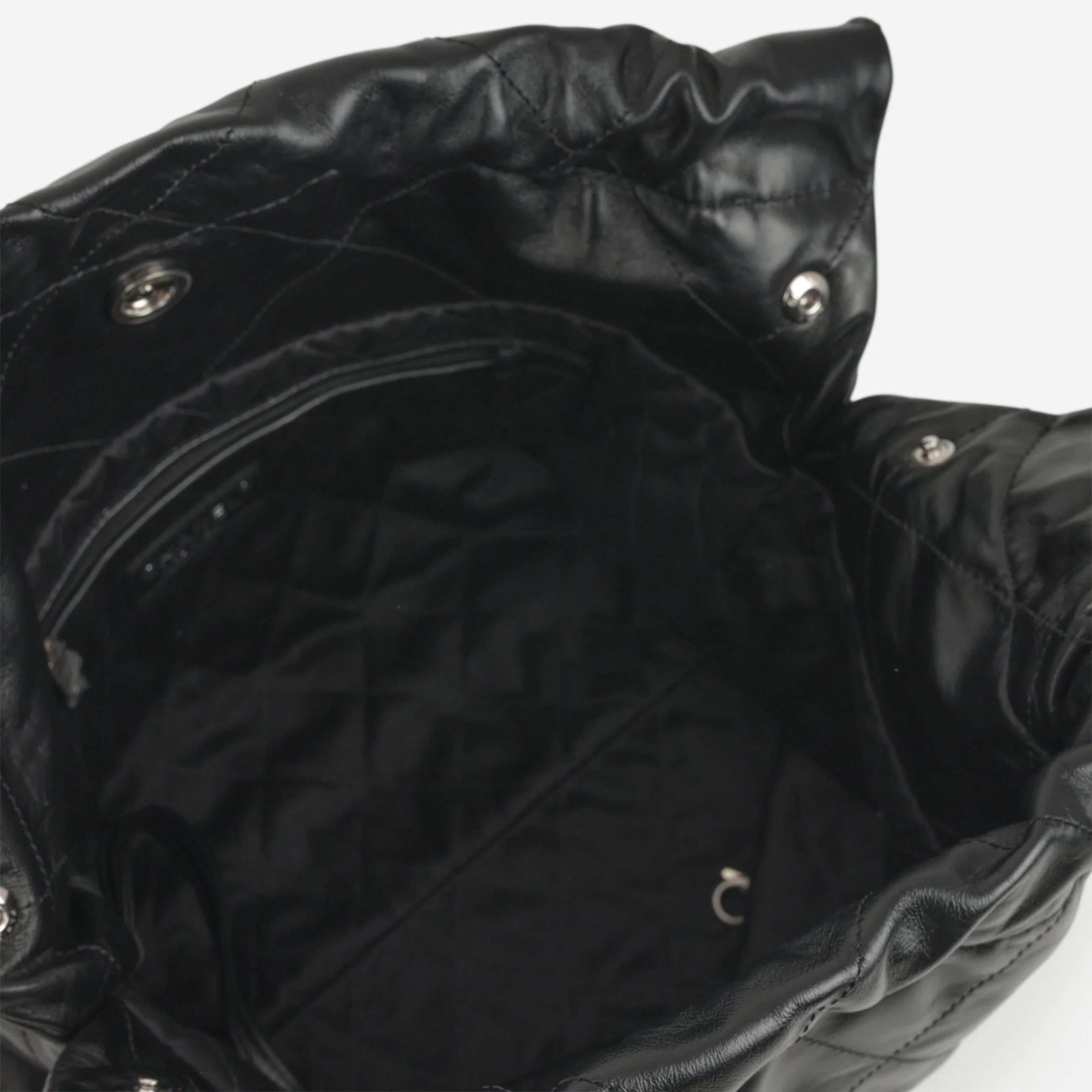 Chanel Small 22 Tote - Black Calfskin | Silver Hardware - Image 6