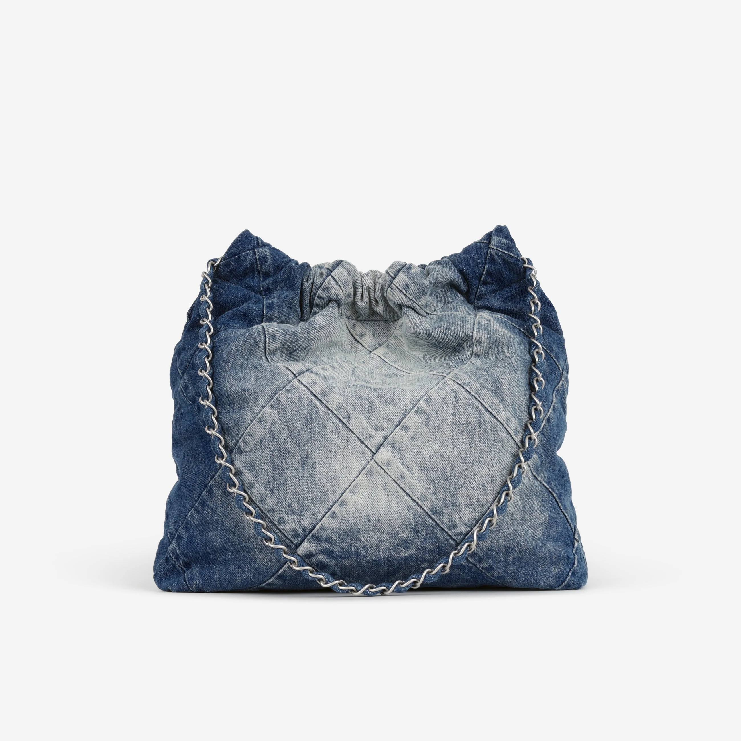 Chanel Small 22 Tote - Ombre Denim | Silver Hardware - Image 3